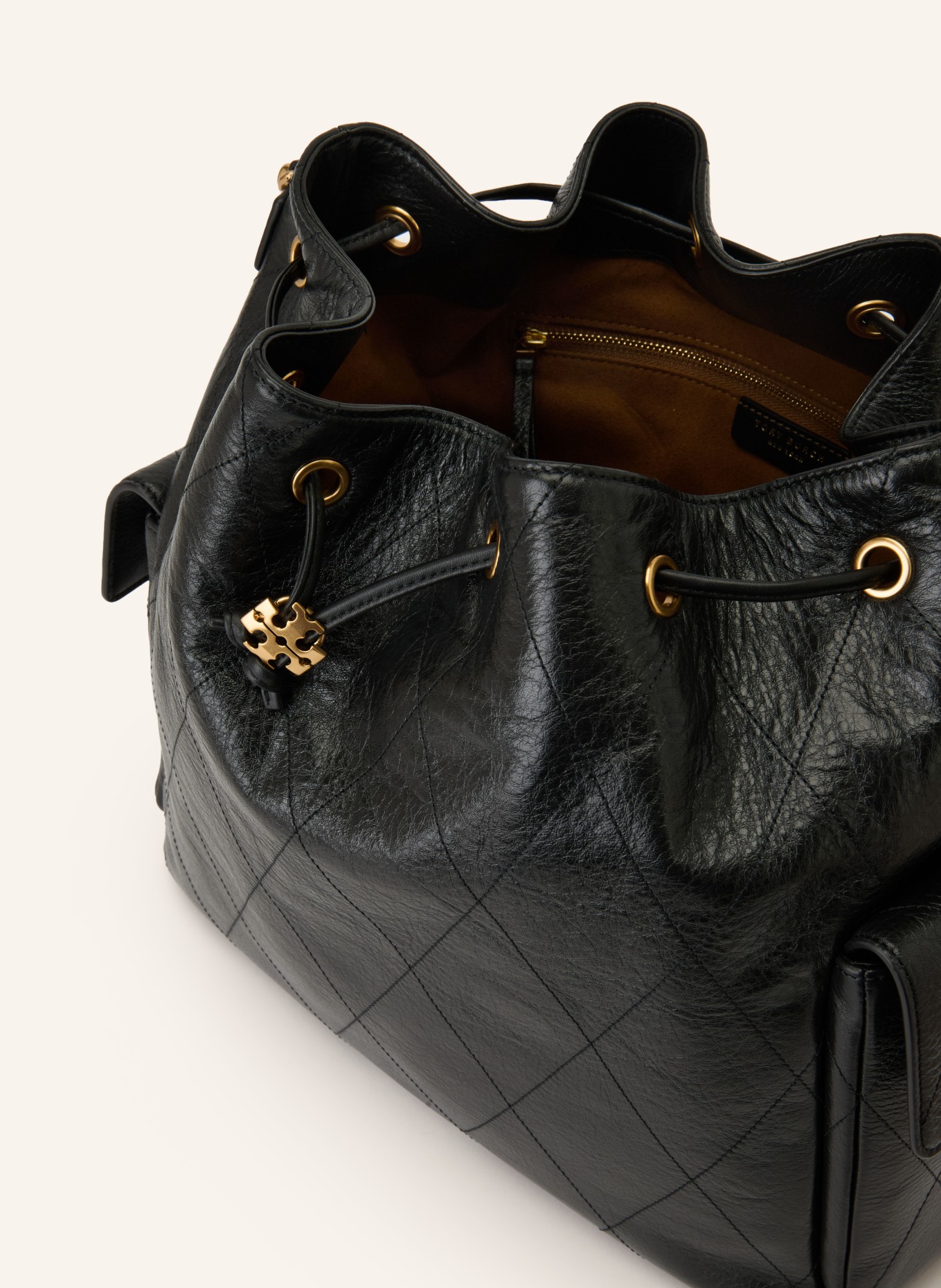 TORY BURCH Väska CHARLIE: SVART / GULD
