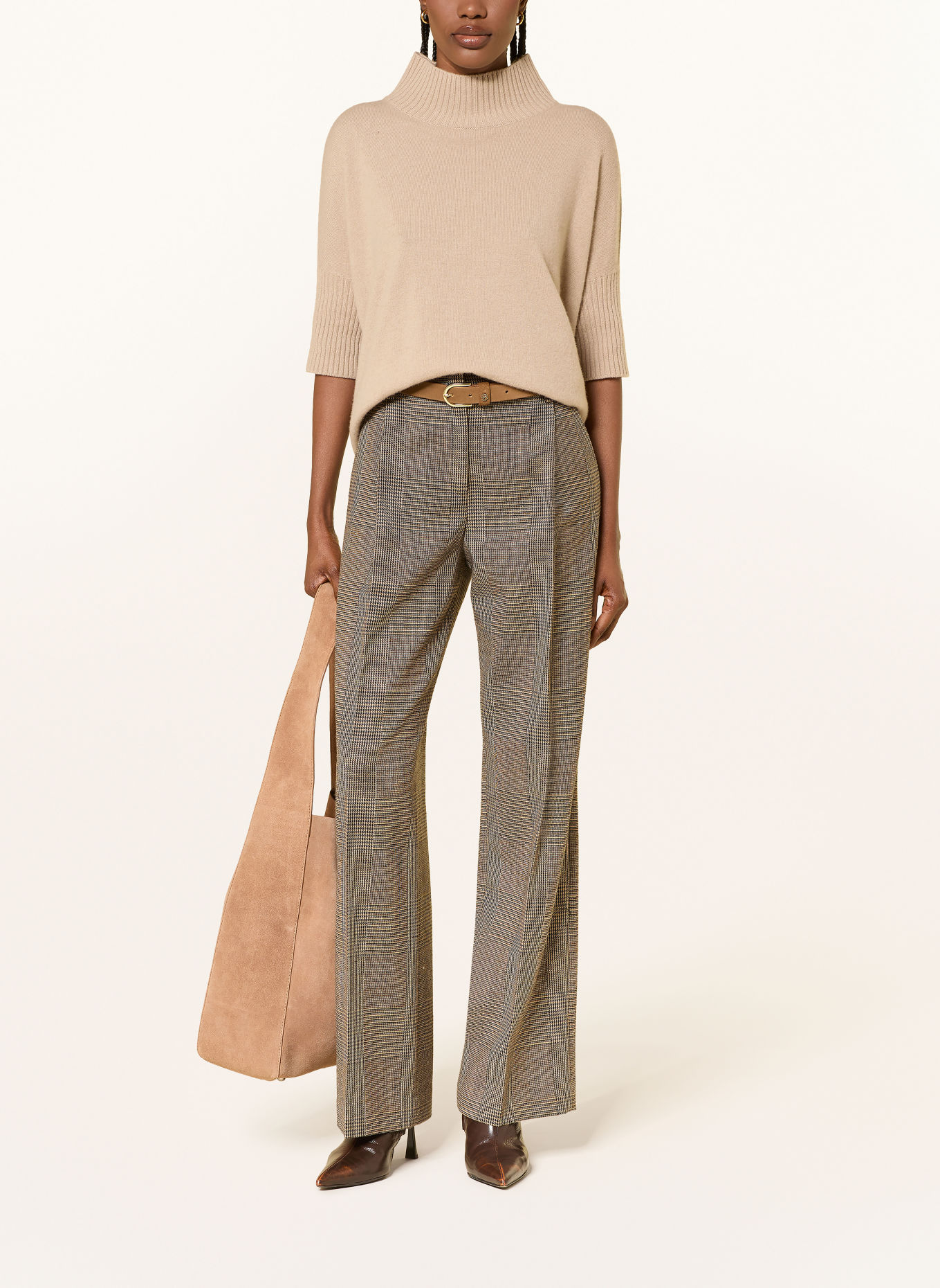 ANTONELLI firenze Pull en maille à manches 3/4 et cachemire: BEIGE