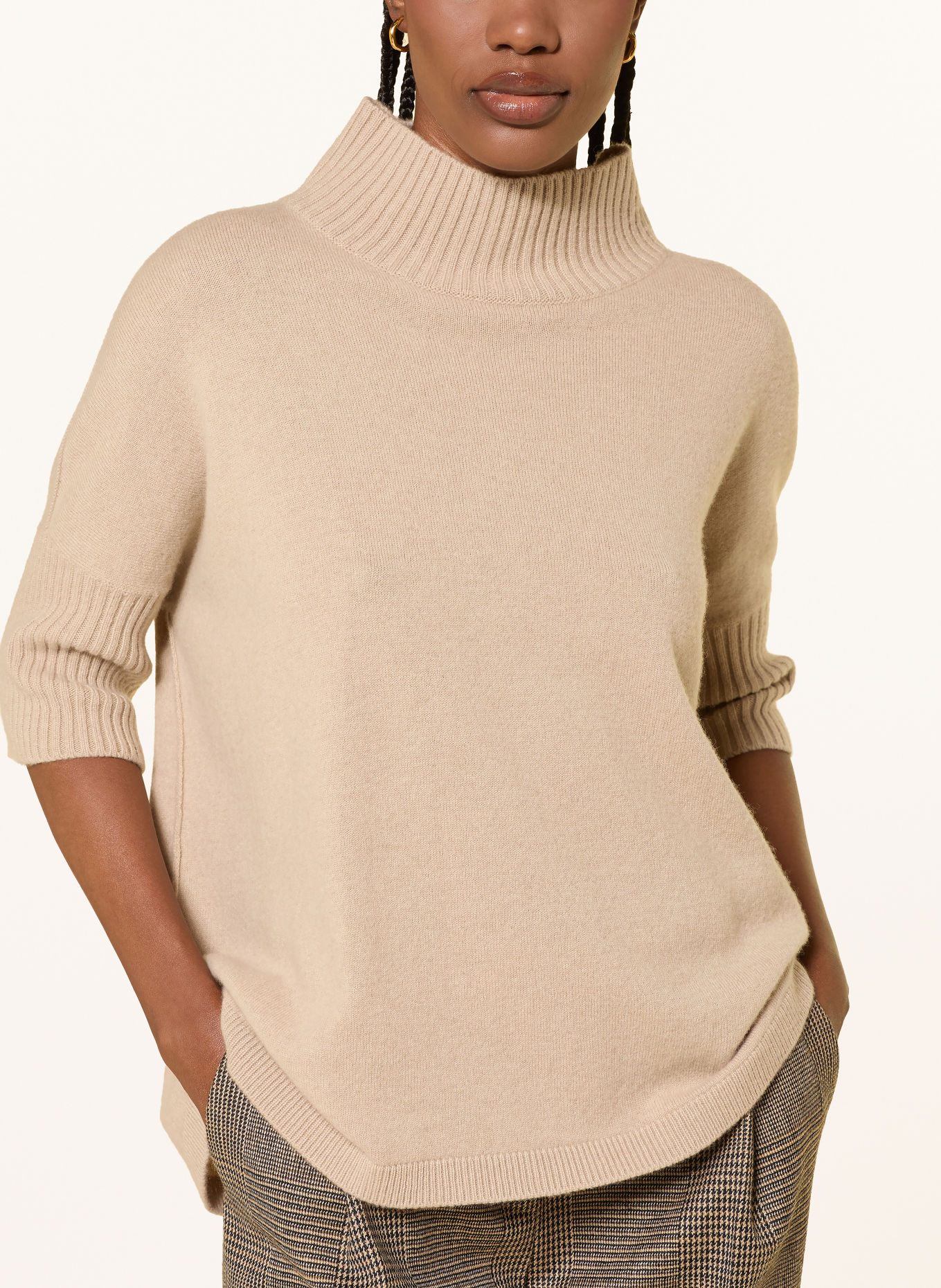 ANTONELLI firenze Pull en maille à manches 3/4 et cachemire: BEIGE