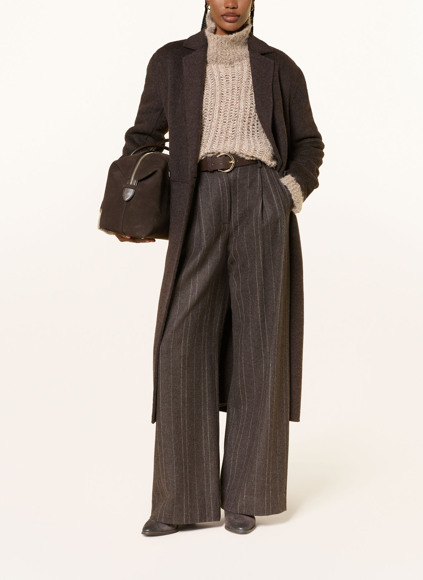 ANTONELLI firenze Marlenehose PALMA: DUNKELBRAUN / BEIGE
