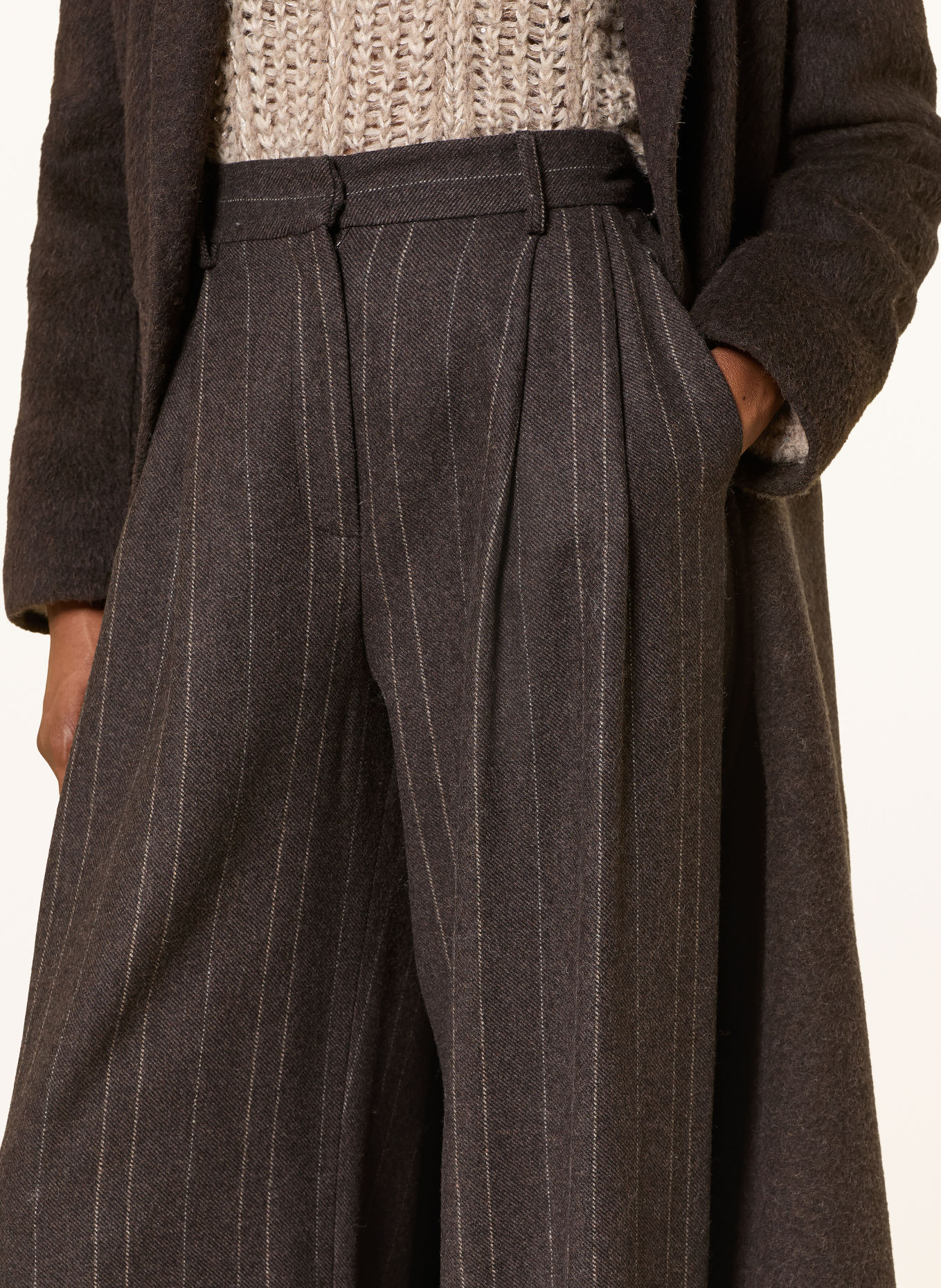 ANTONELLI firenze Marlenehose PALMA: DUNKELBRAUN / BEIGE