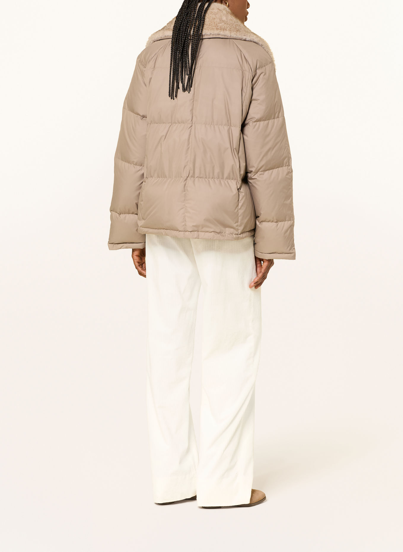 ANTONELLI firenze FICO Down Jacket with Faux Fur: BEIGE