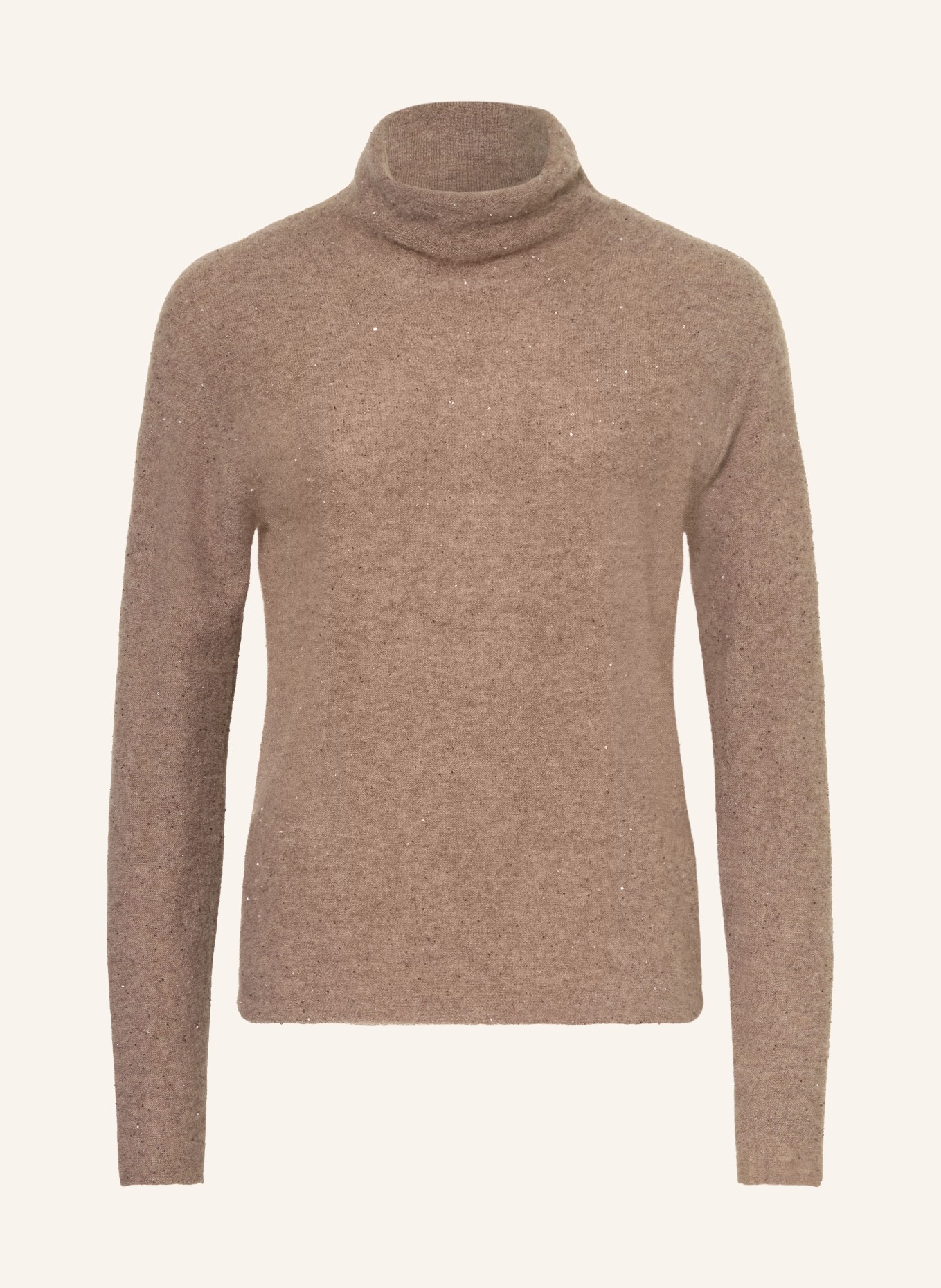 ANTONELLI firenze CASTIGLIA turtleneck sweater with cashmere and sequins: TAUPE
