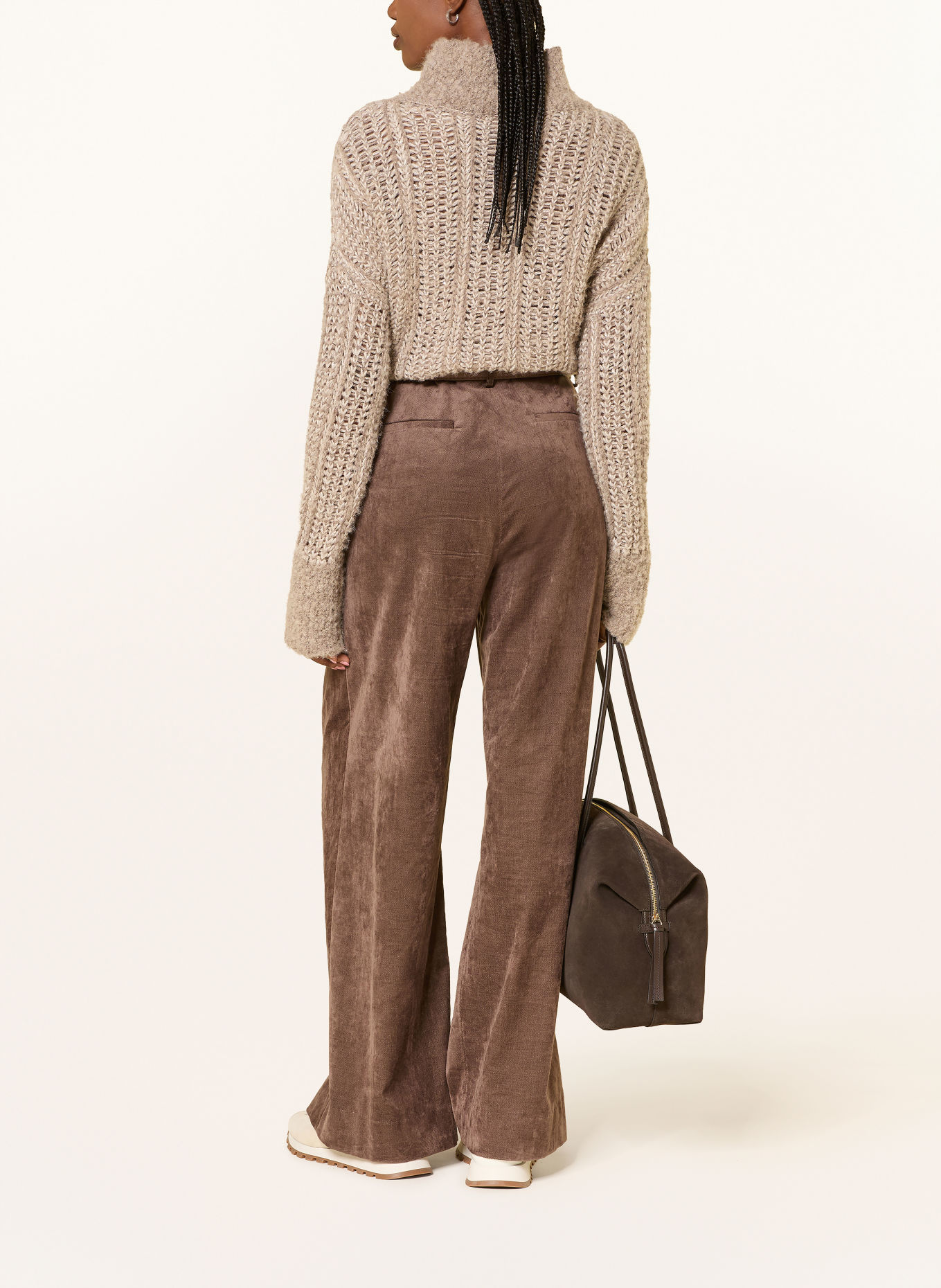 ANTONELLI firenze PALMA velvet Marlene pants: DARK BROWN