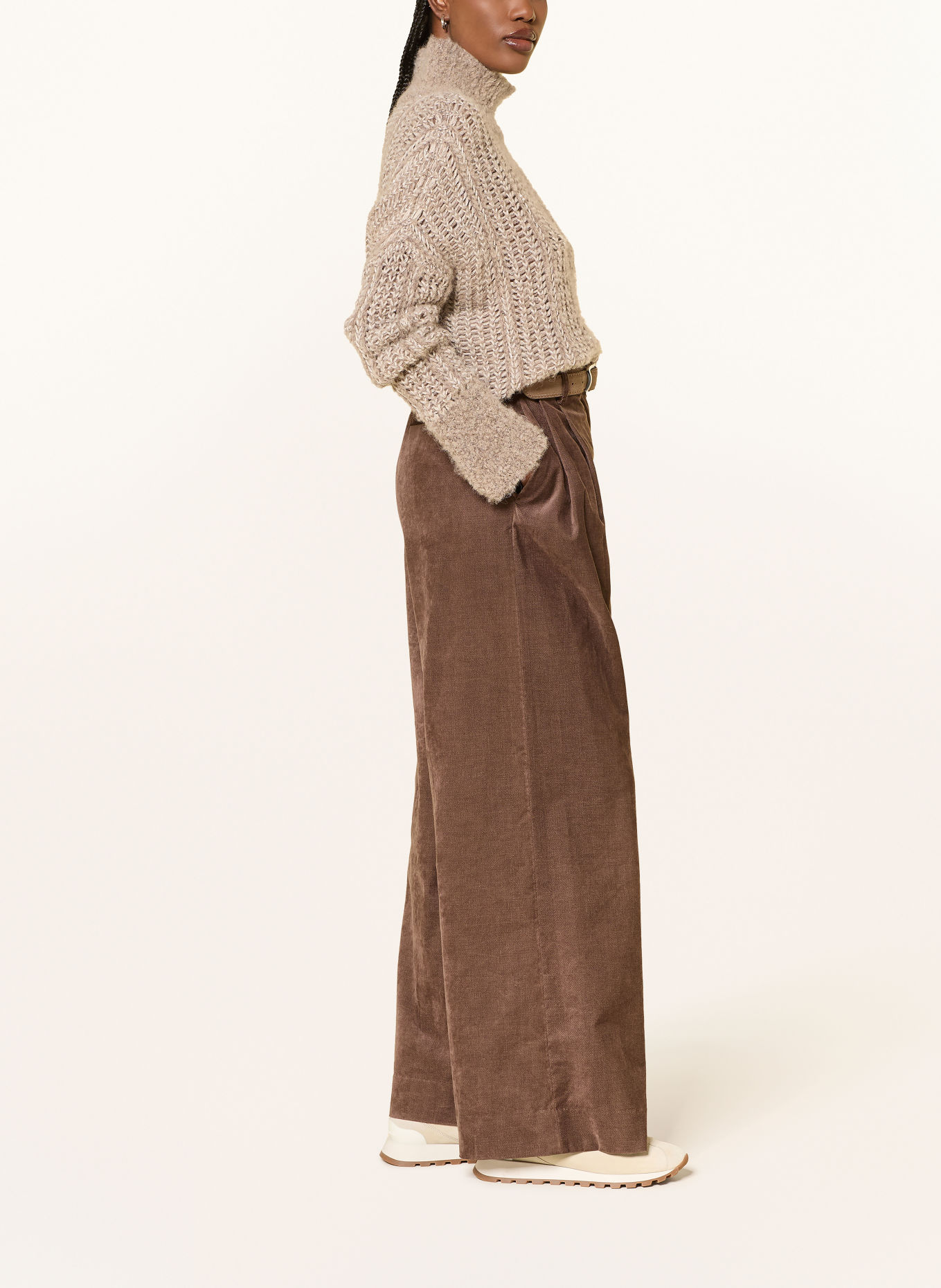 ANTONELLI firenze PALMA velvet Marlene pants: DARK BROWN