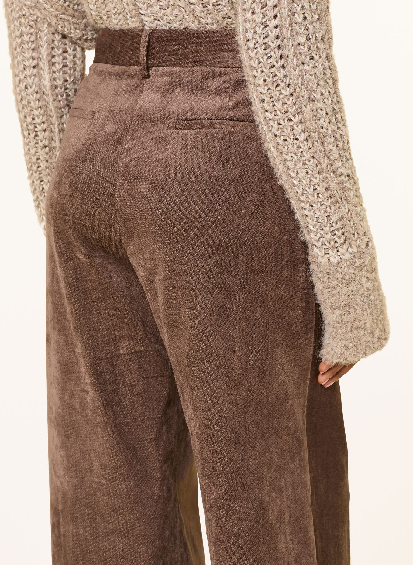 ANTONELLI firenze PALMA velvet Marlene pants: DARK BROWN