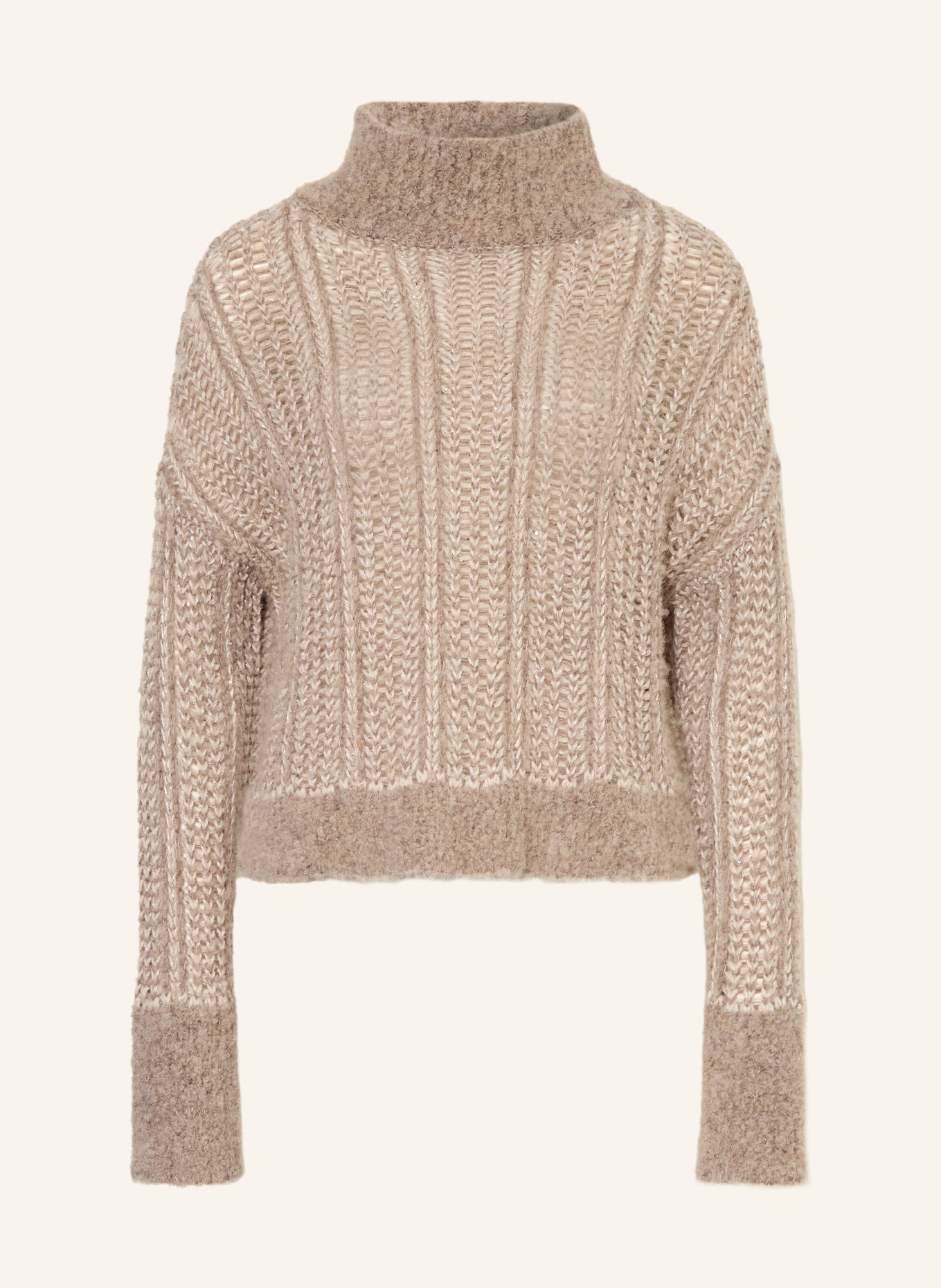 ANTONELLI firenze Trui GALLURA met alpaca en pailletten: BEIGE / TAUPE