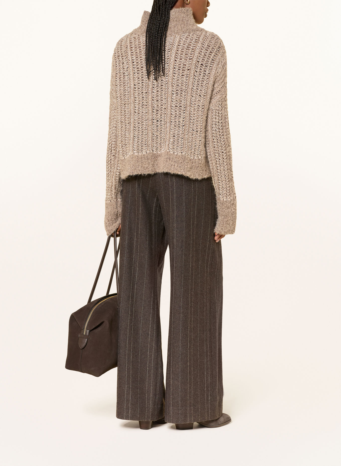 ANTONELLI firenze Trui GALLURA met alpaca en pailletten: BEIGE / TAUPE