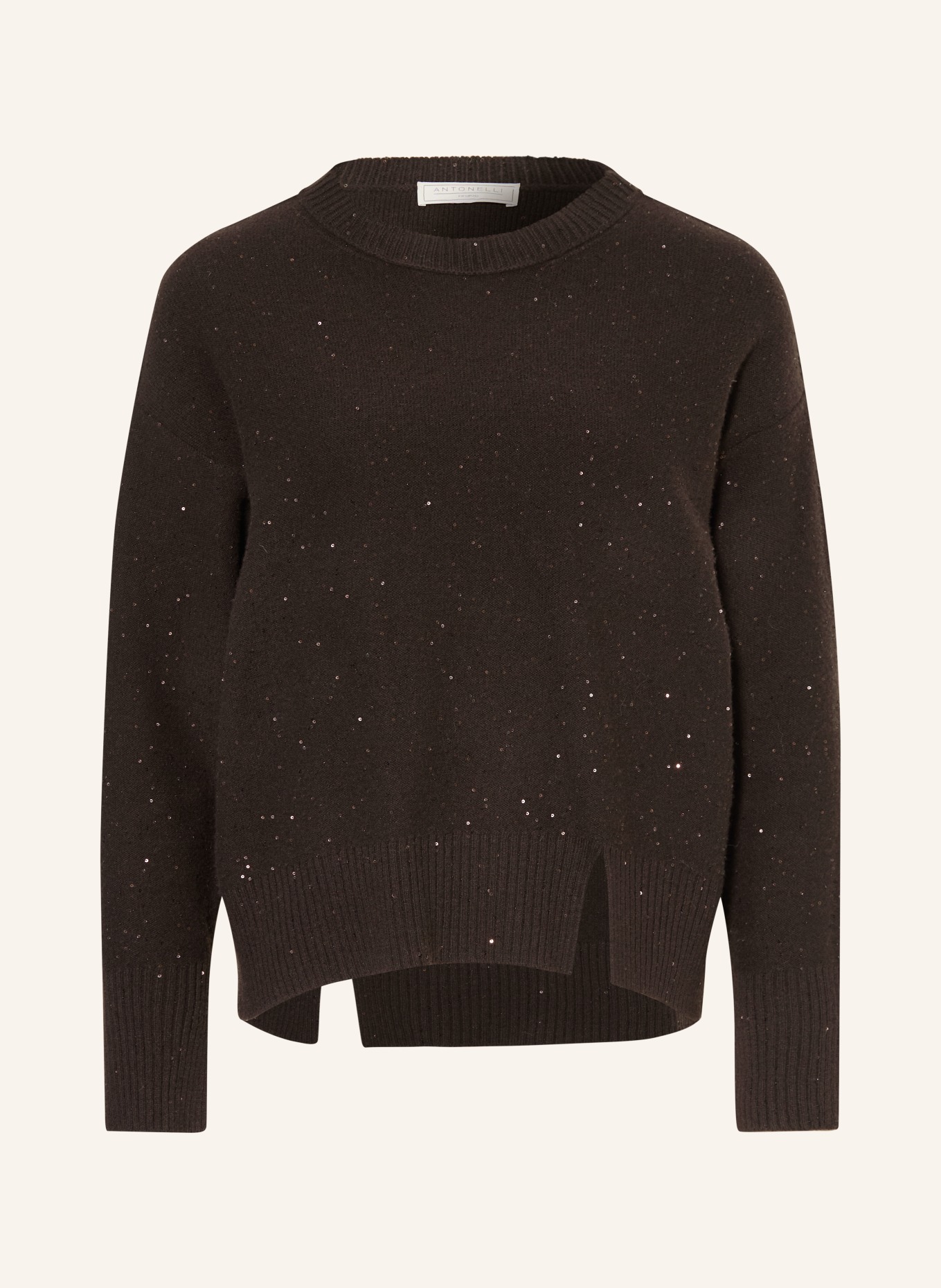ANTONELLI firenze SILA Sweater with Sequins: DARK BROWN