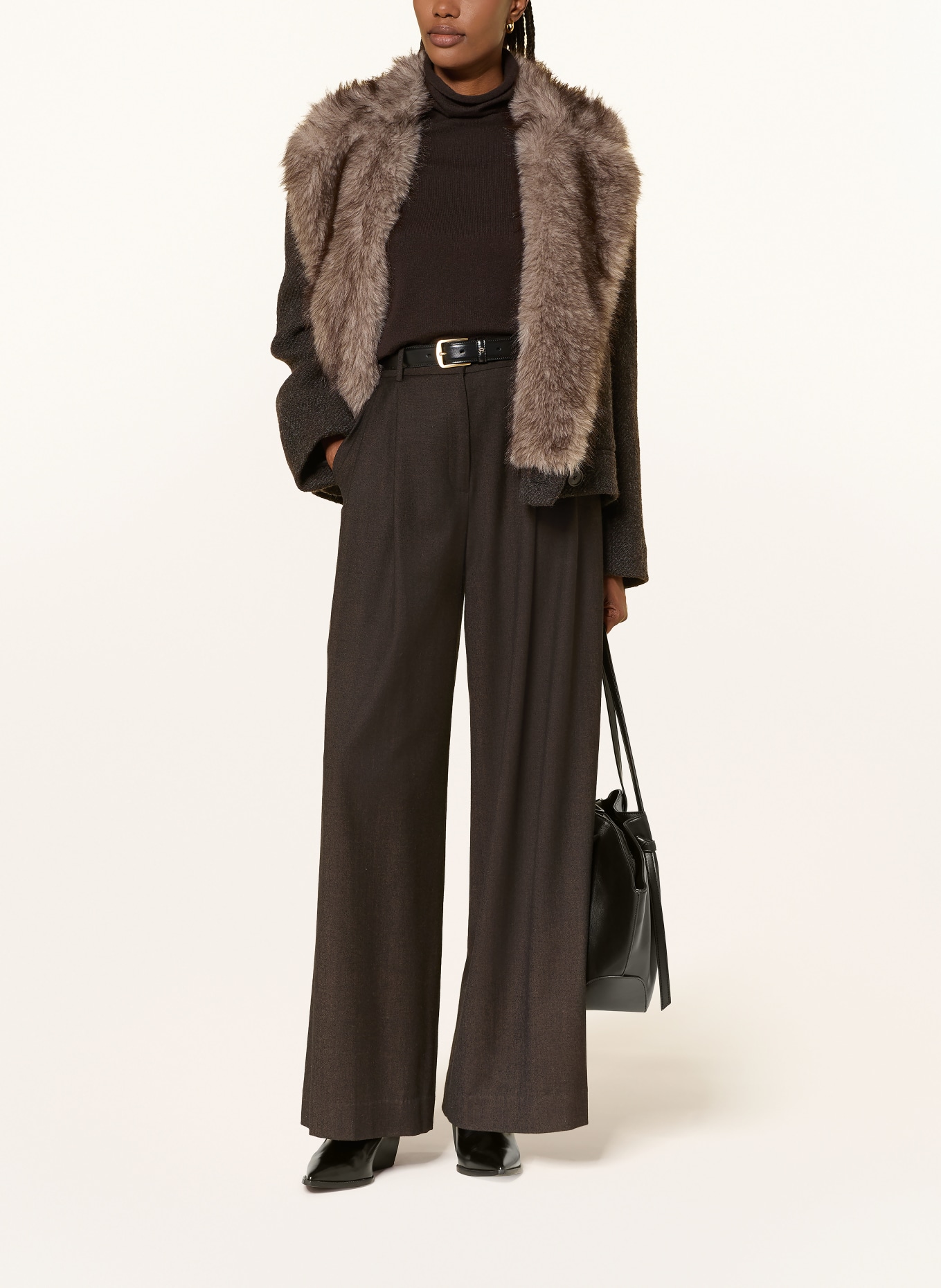 ANTONELLI firenze Marlene pants: DARK GRAY / DARK BROWN