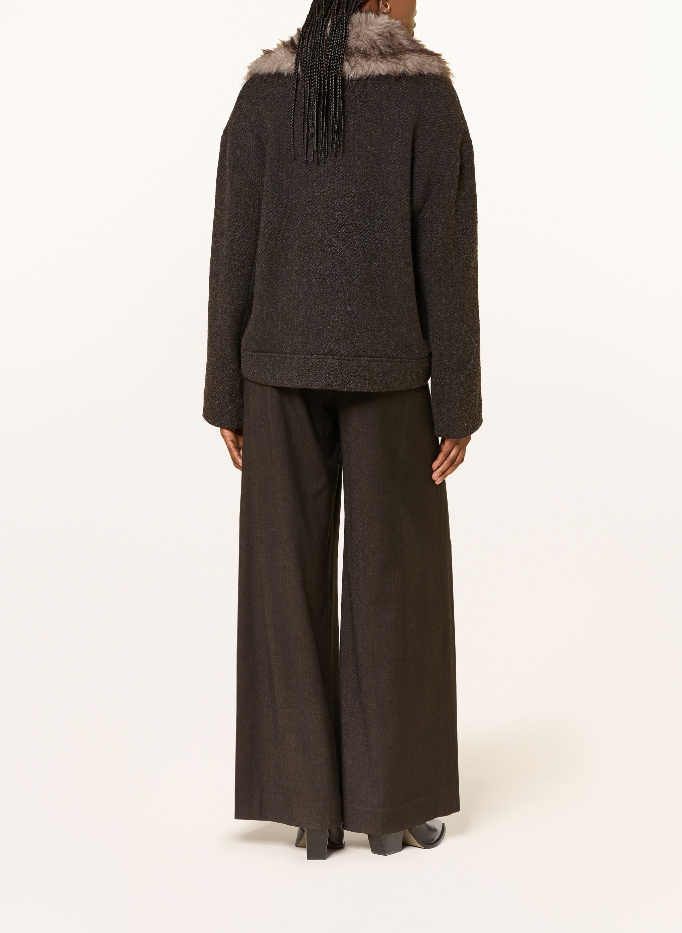 ANTONELLI firenze Marlene pants: DARK GRAY / DARK BROWN
