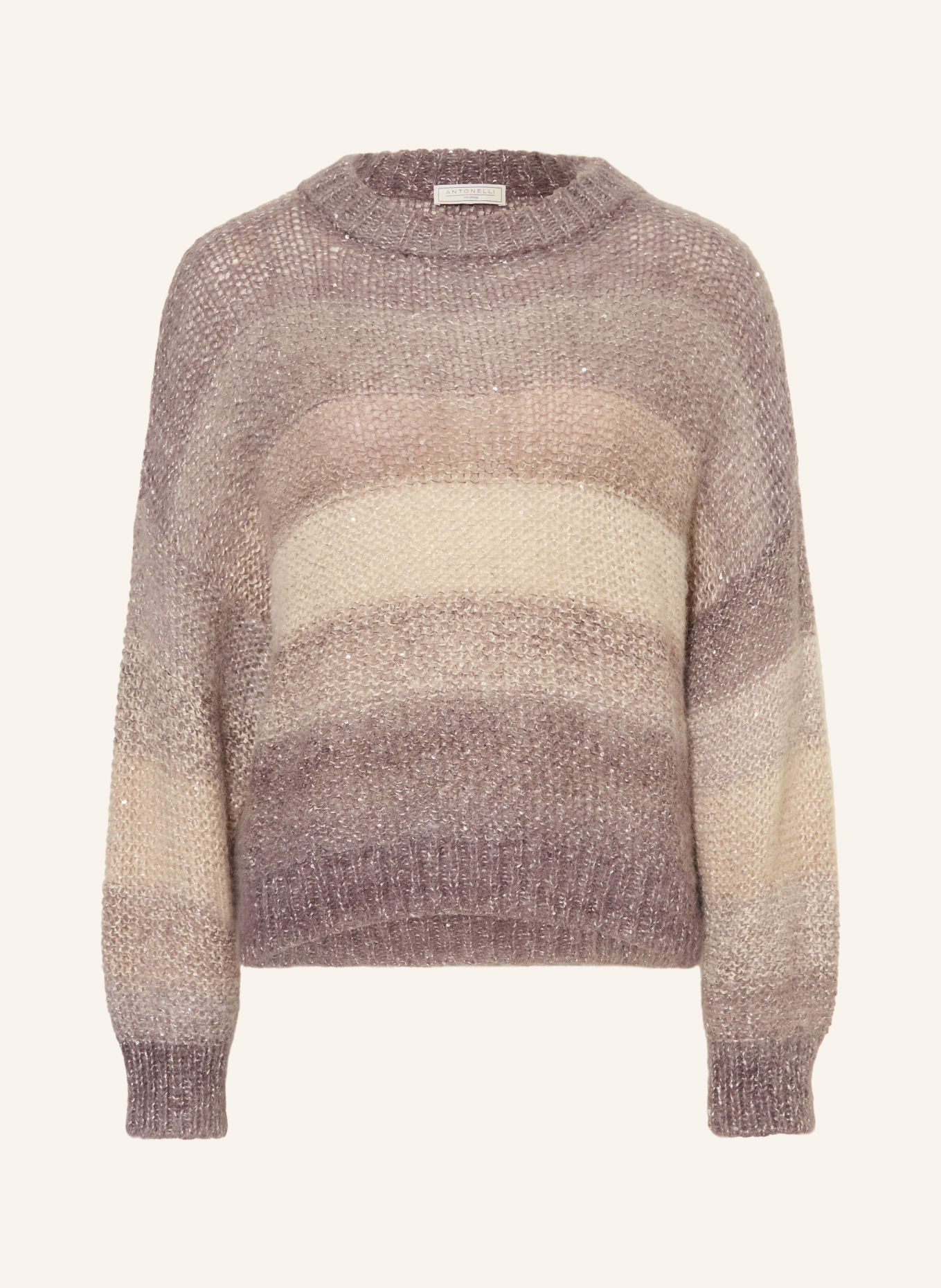 ANTONELLI firenze Sweter LOIRA z cekinami: SZAROBRĄZOWY / JASNOCZARY