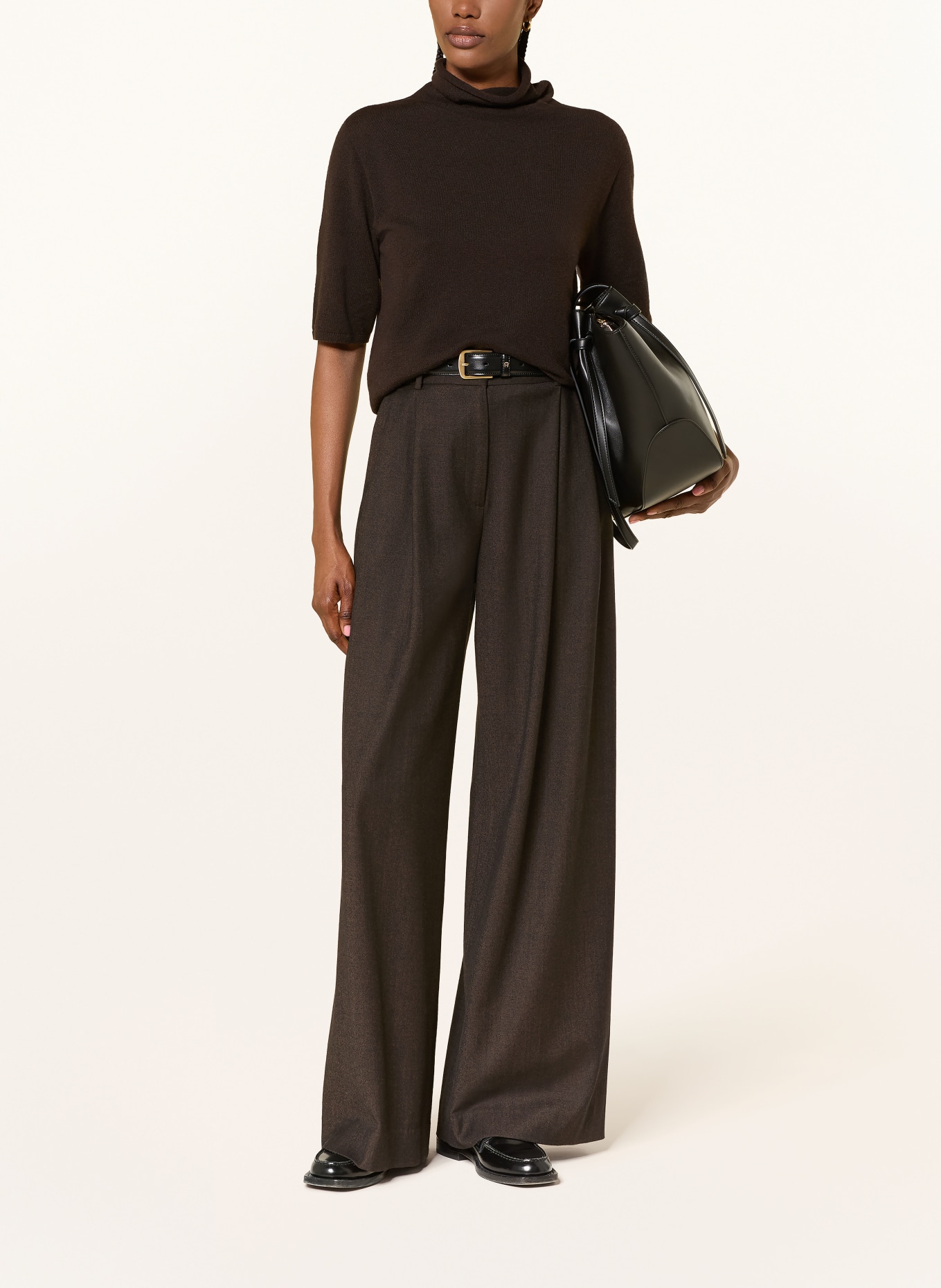 ANTONELLI firenze Strickshirt mit Cashmere: DUNKELBRAUN