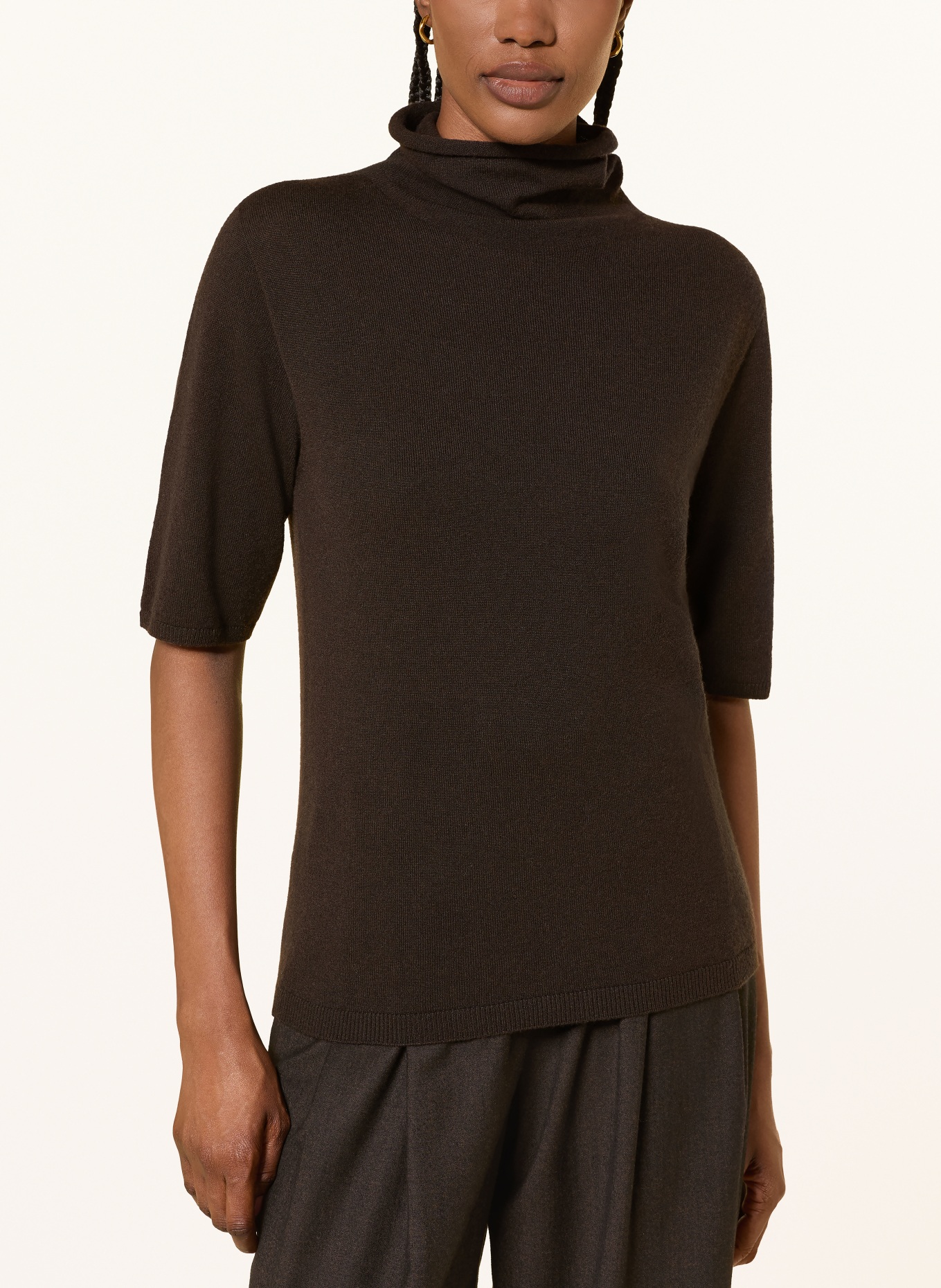ANTONELLI firenze Strickshirt mit Cashmere: DUNKELBRAUN