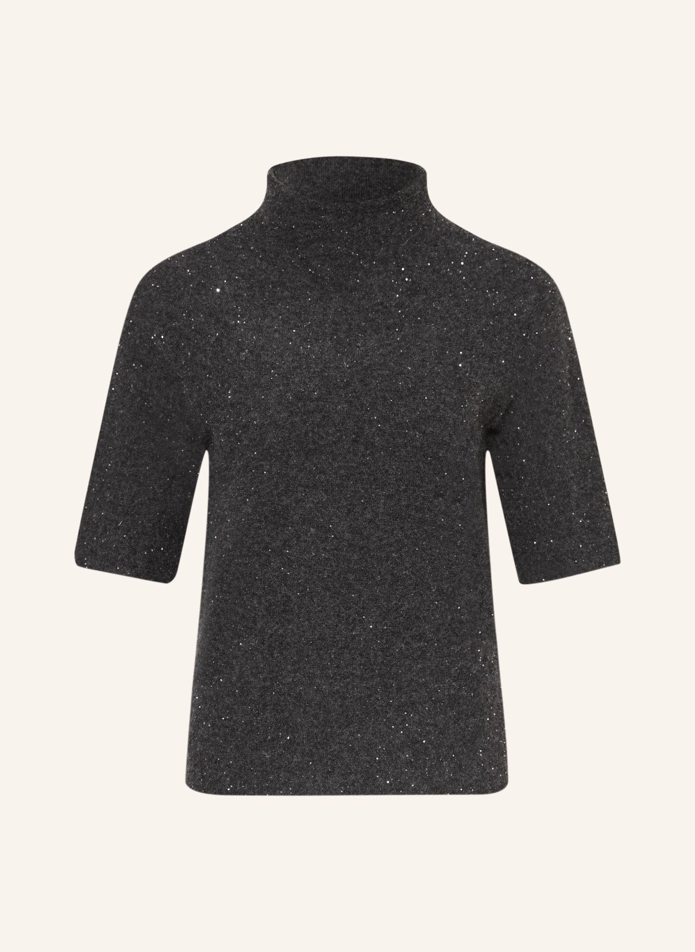 ANTONELLI firenze Strickshirt DAKOTA mit Cashmere und Pailletten: DUNKELGRAU