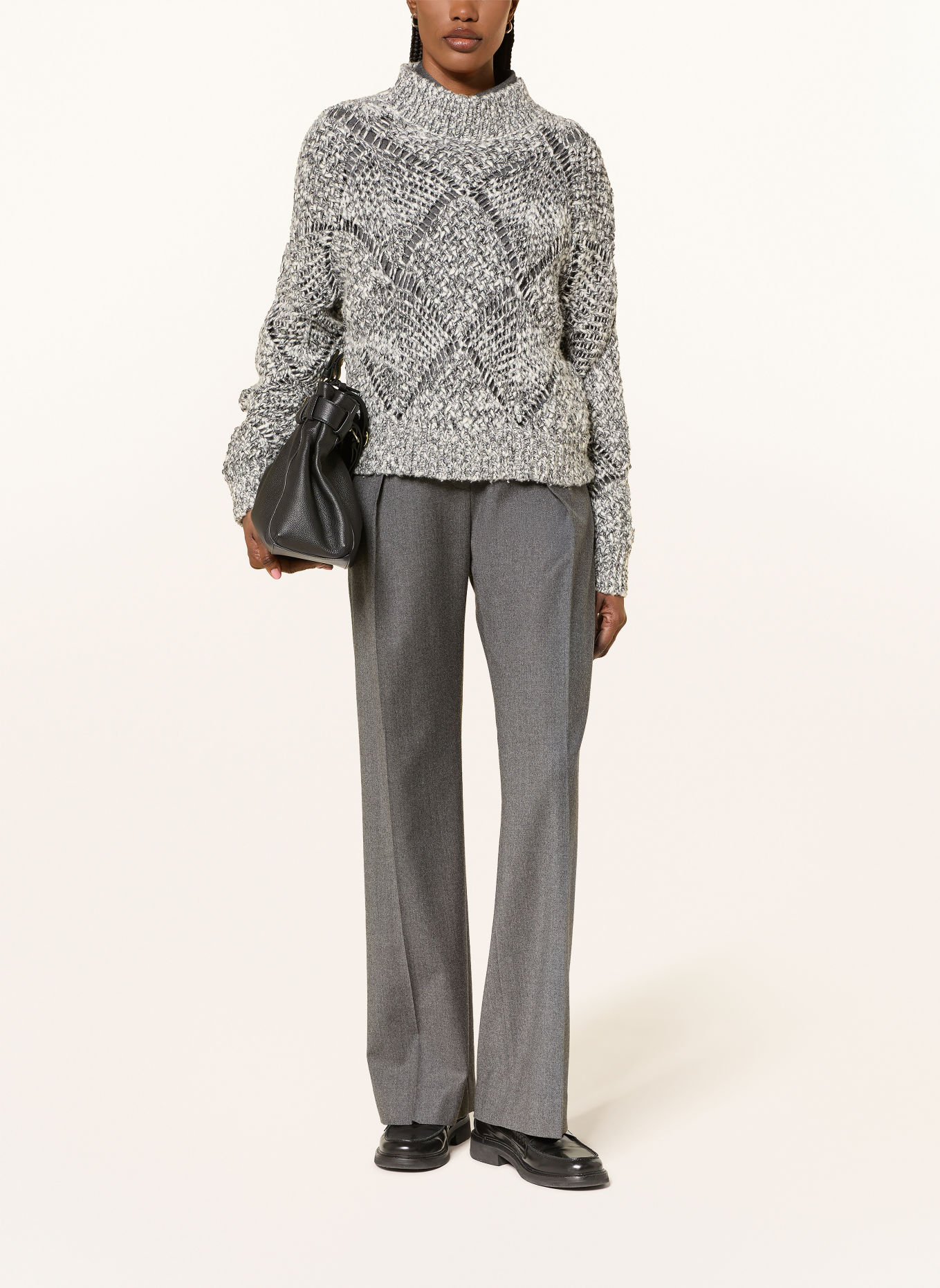 ANTONELLI firenze ASSIA Sweater with Sequins: GRAY / WHITE