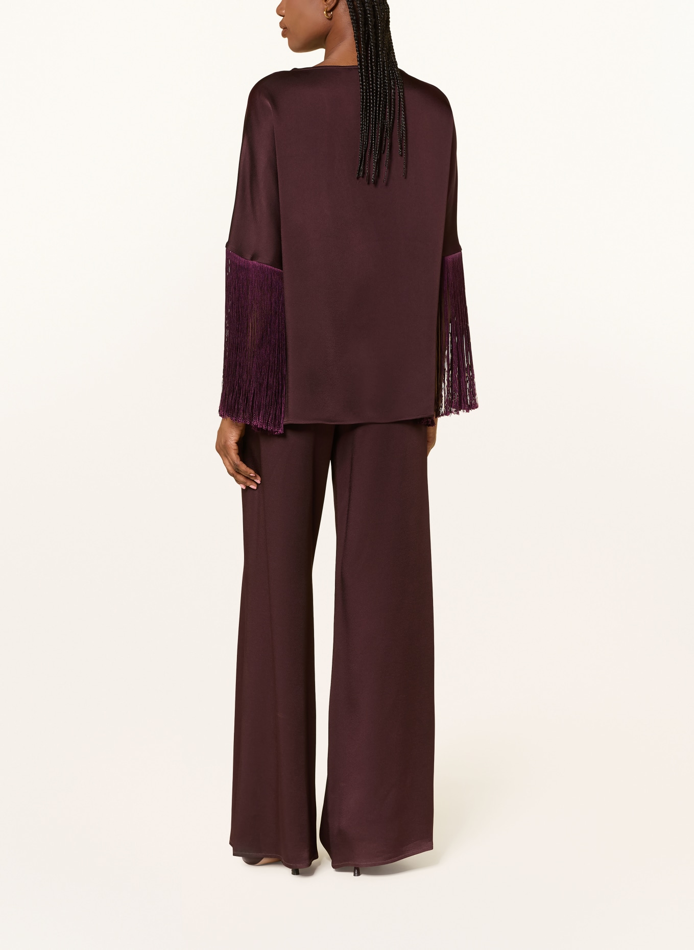 ANTONELLI firenze Blusenshirt ARDISIA aus Satin mit 3/4-Arm: DUNKELROT