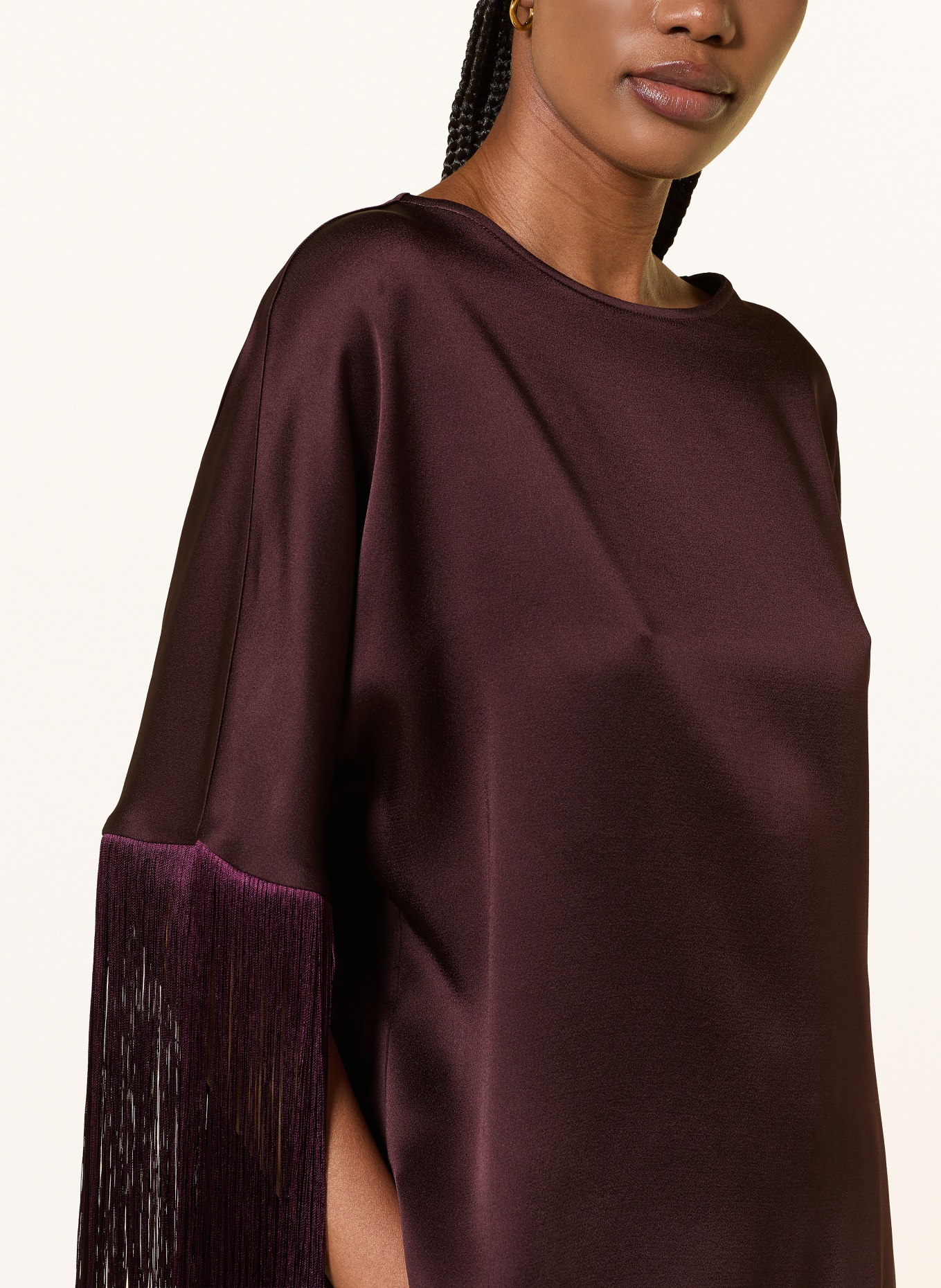 ANTONELLI firenze Blusenshirt ARDISIA aus Satin mit 3/4-Arm: DUNKELROT