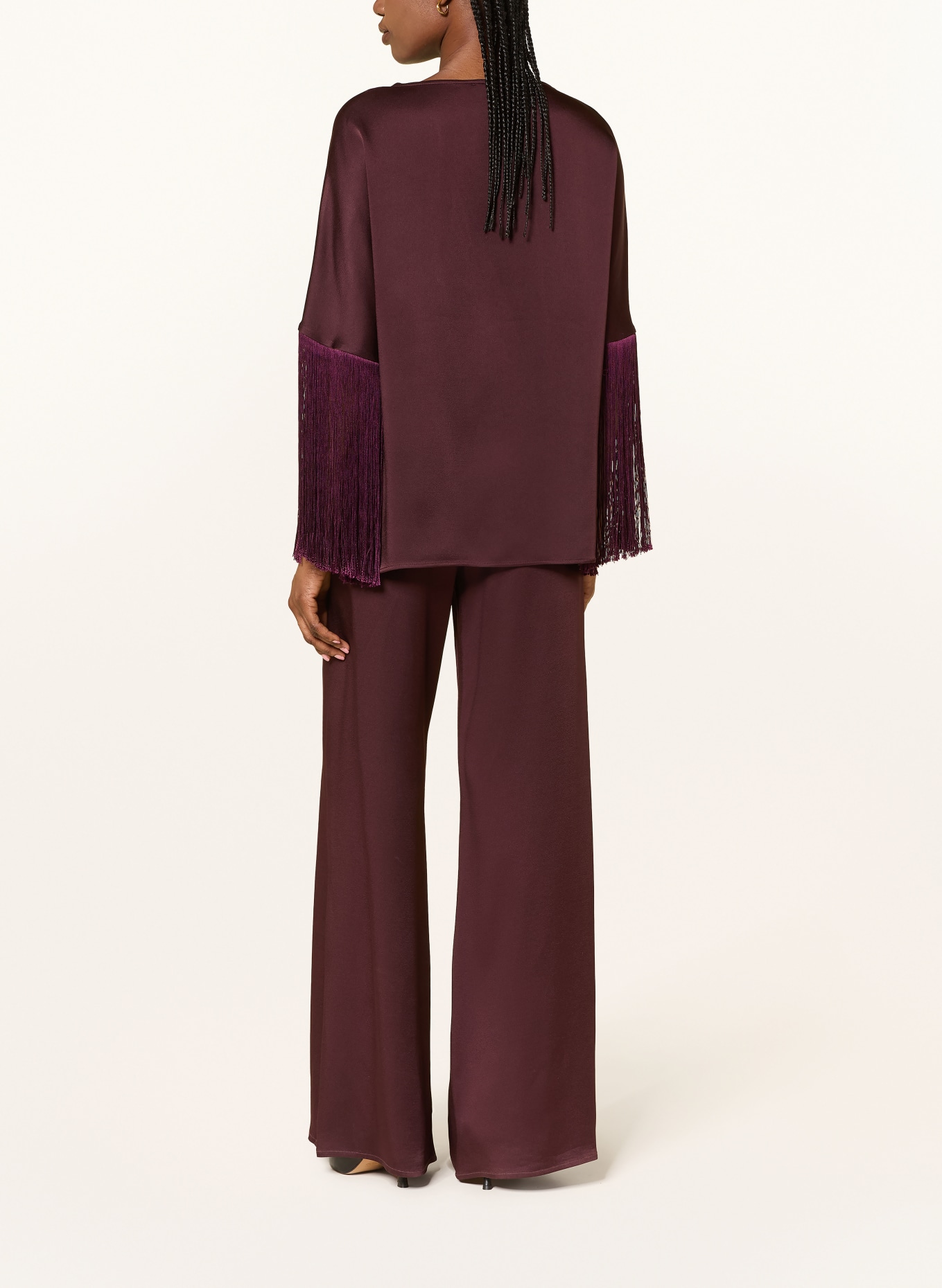 ANTONELLI firenze Marlene-broek van satijn: DONKERROOD