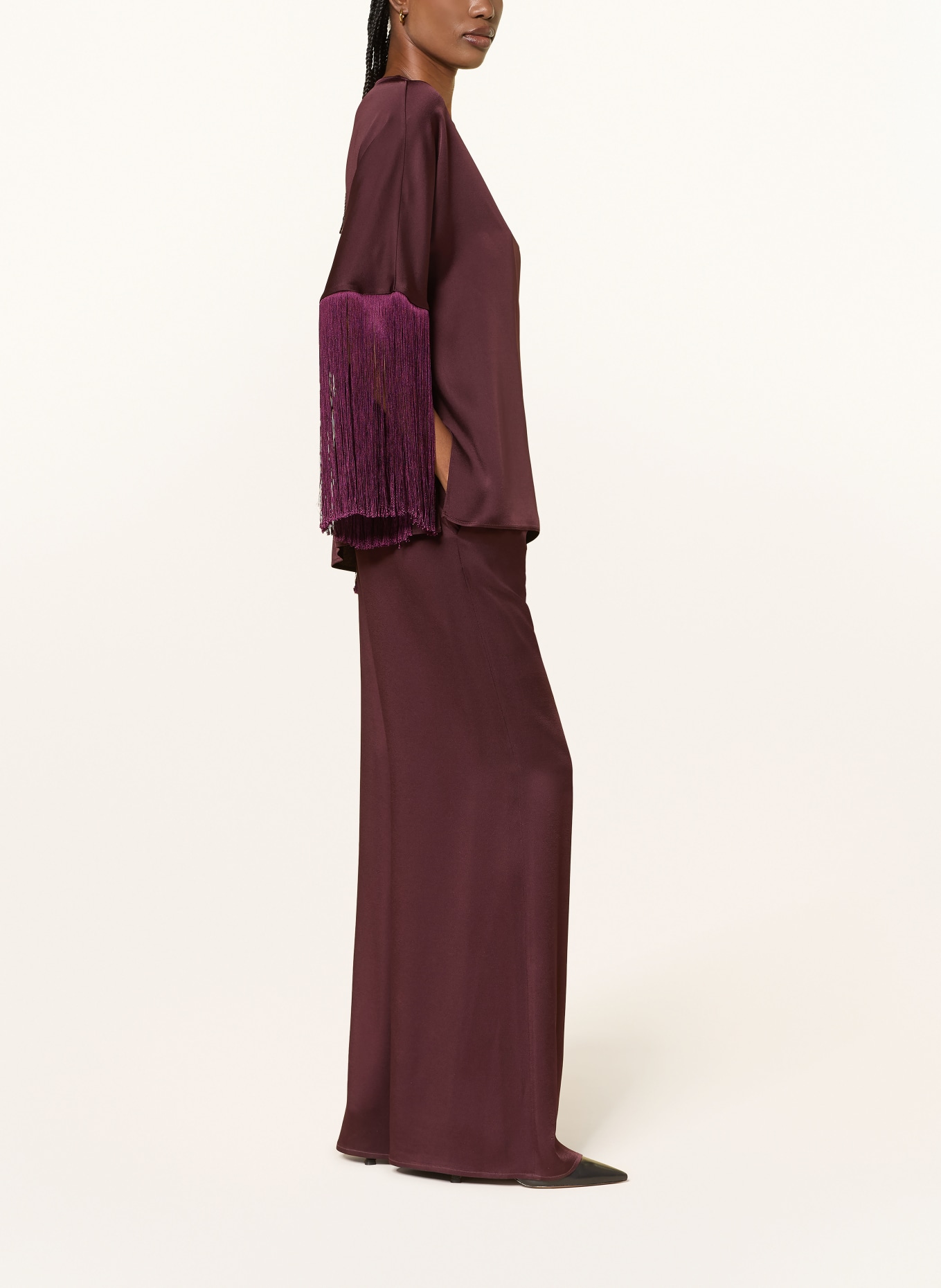 ANTONELLI firenze Marlene-broek van satijn: DONKERROOD
