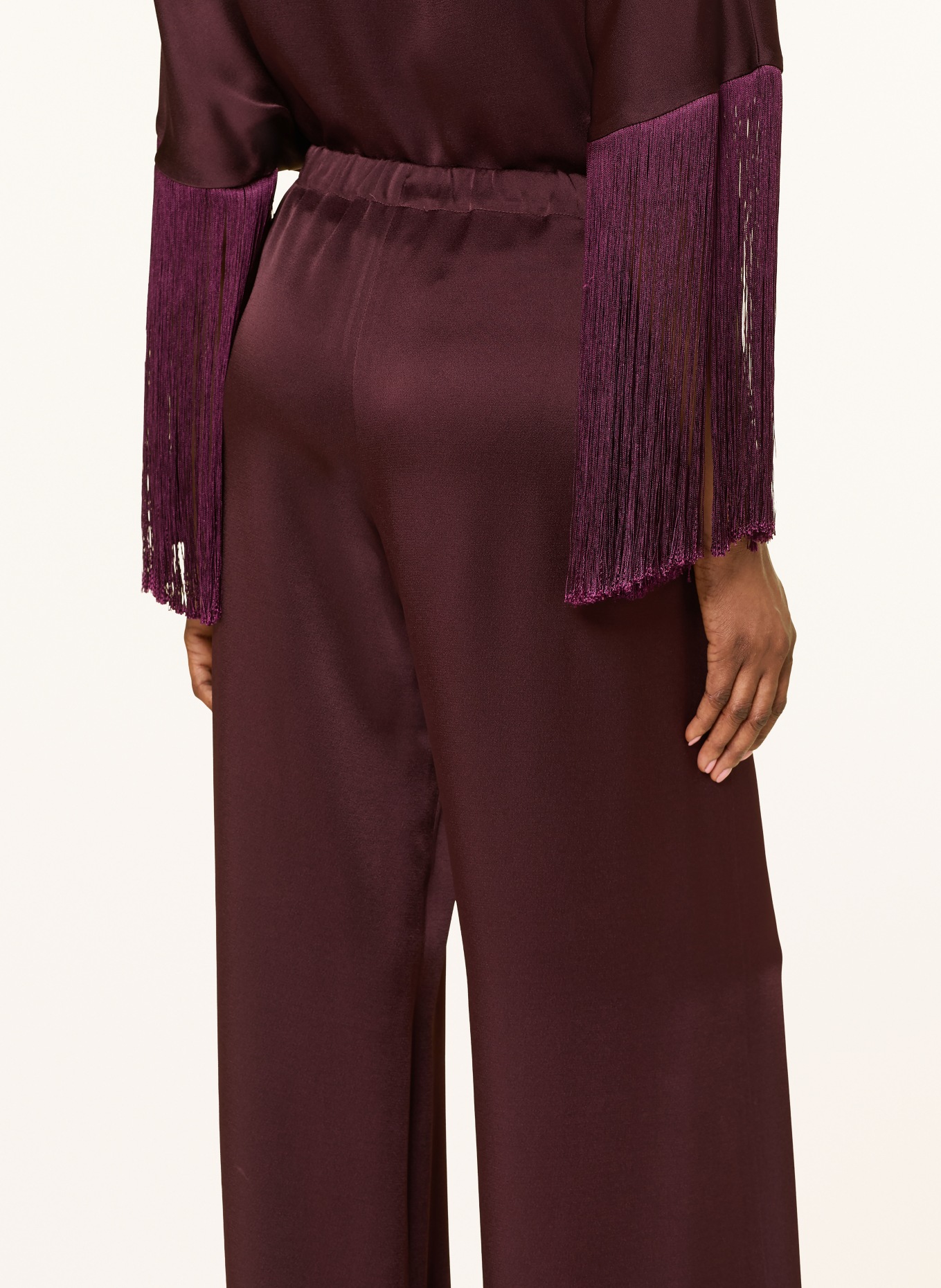ANTONELLI firenze Marlene-broek van satijn: DONKERROOD