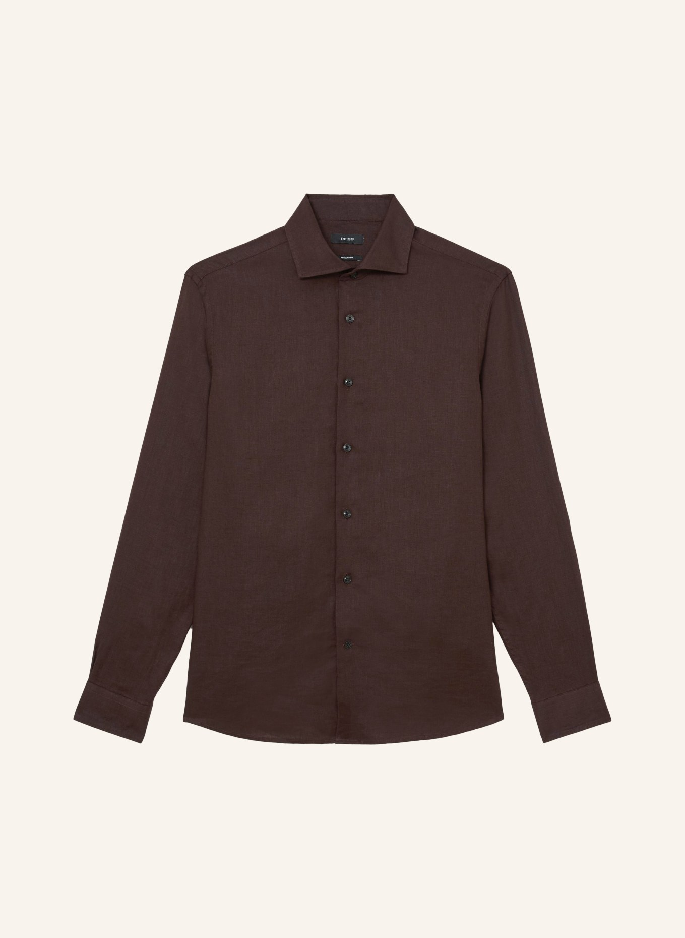 REISS Leinenhemd Extra Slim Fit: DUNKELBRAUN