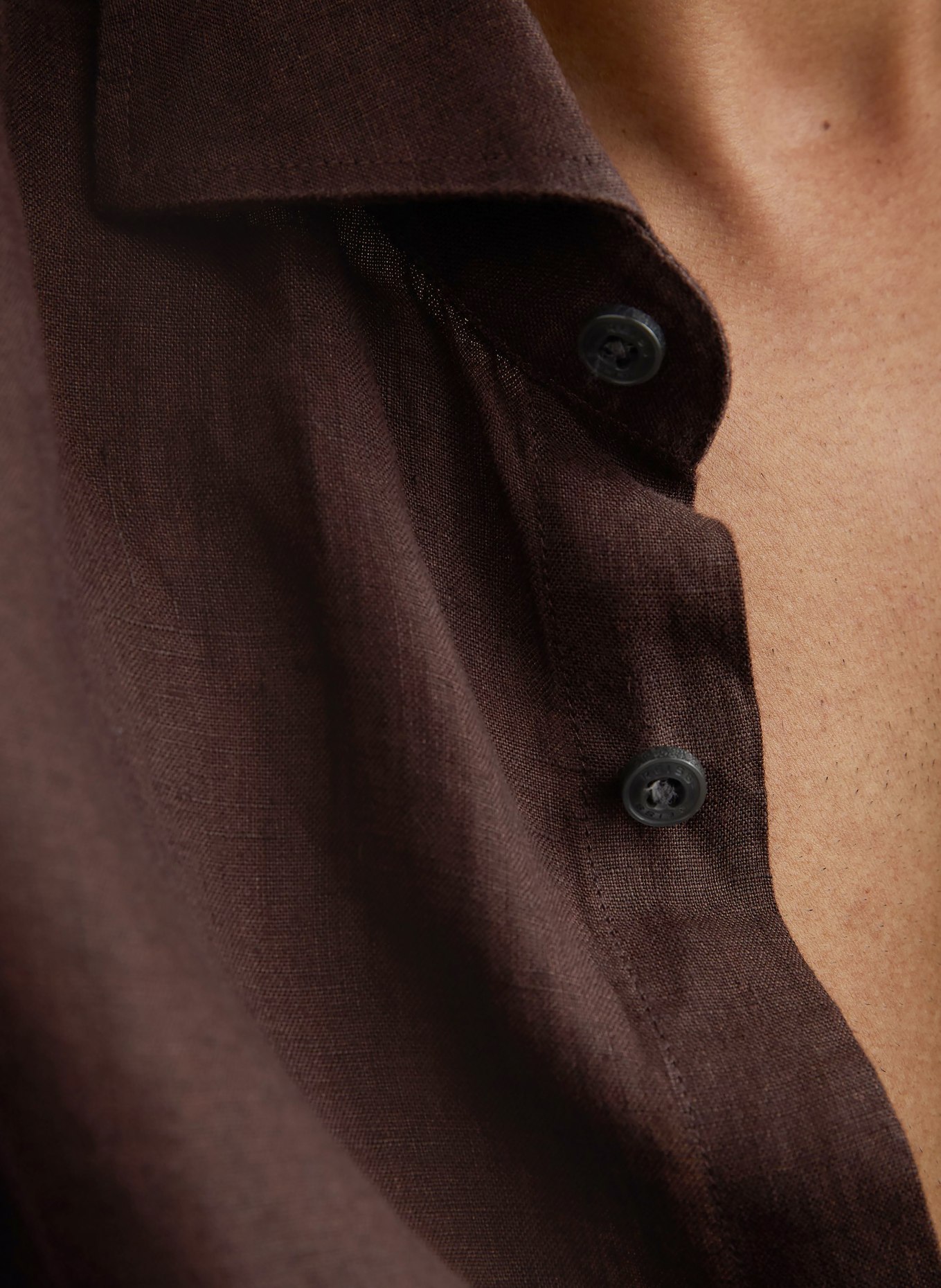 REISS Leinenhemd Extra Slim Fit: DUNKELBRAUN