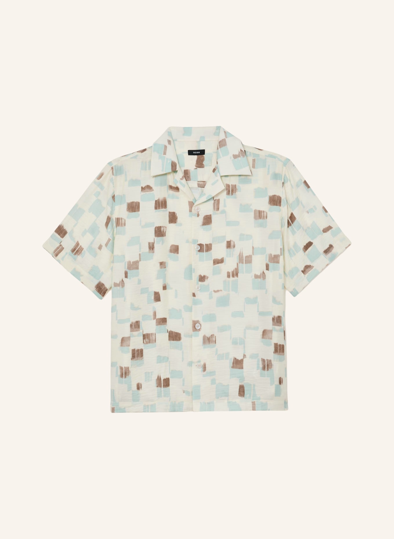 REISS Resorthemd VESPUCCI Comfort Fit: ECRU / BRAUN / HELLBLAU