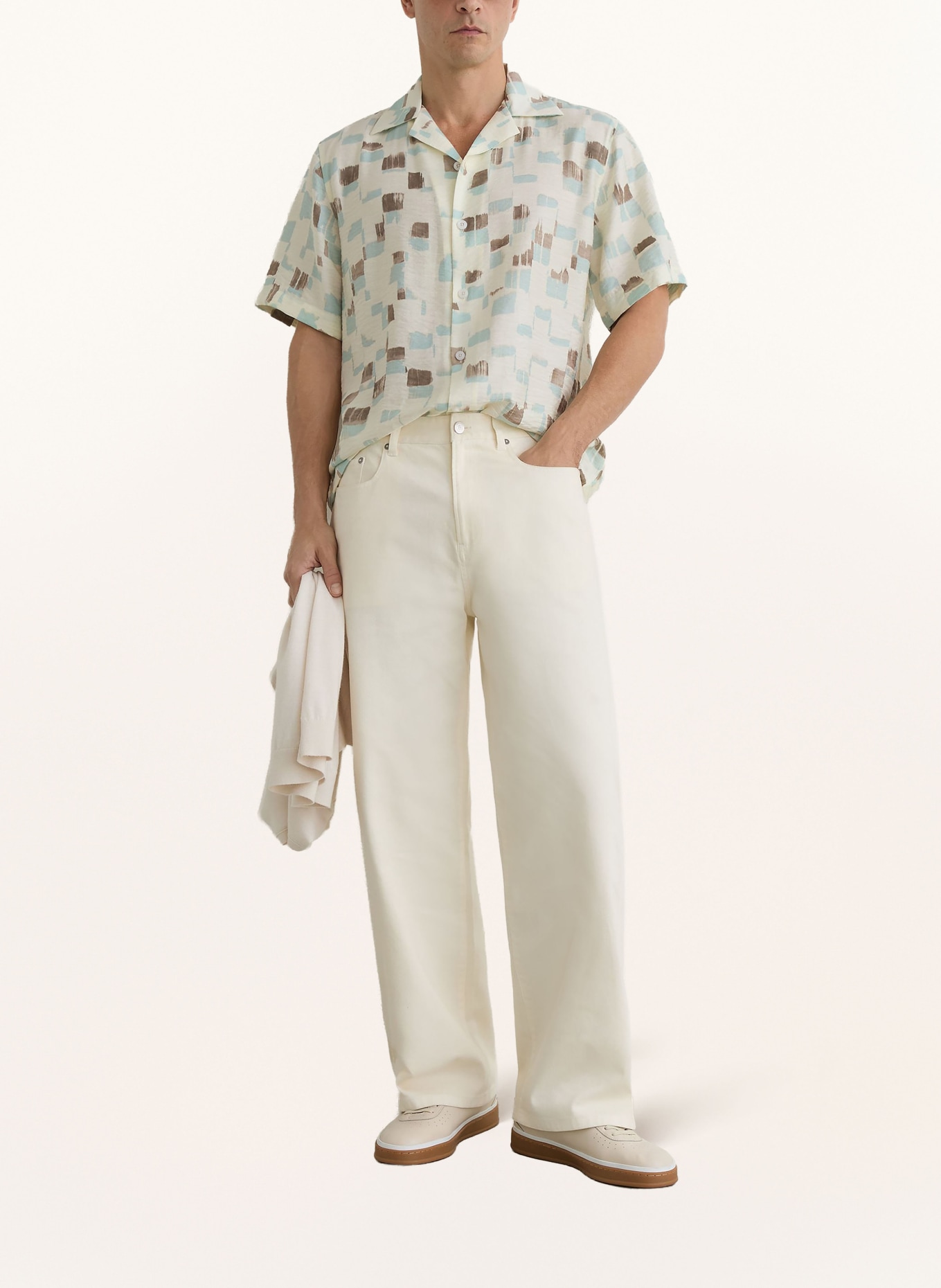 REISS Resorthemd VESPUCCI Comfort Fit: ECRU / BRAUN / HELLBLAU