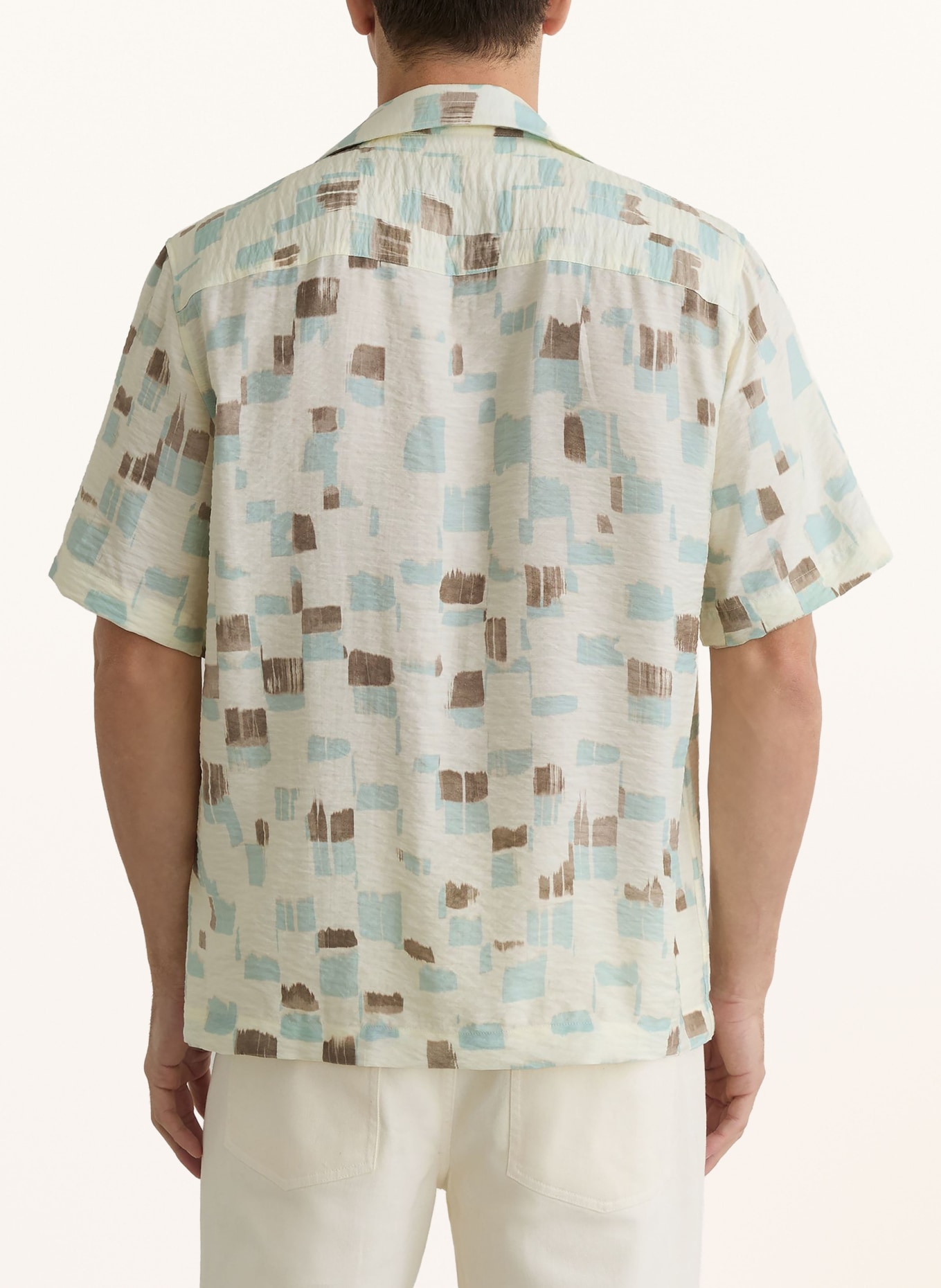 REISS Resorthemd VESPUCCI Comfort Fit: ECRU / BRAUN / HELLBLAU