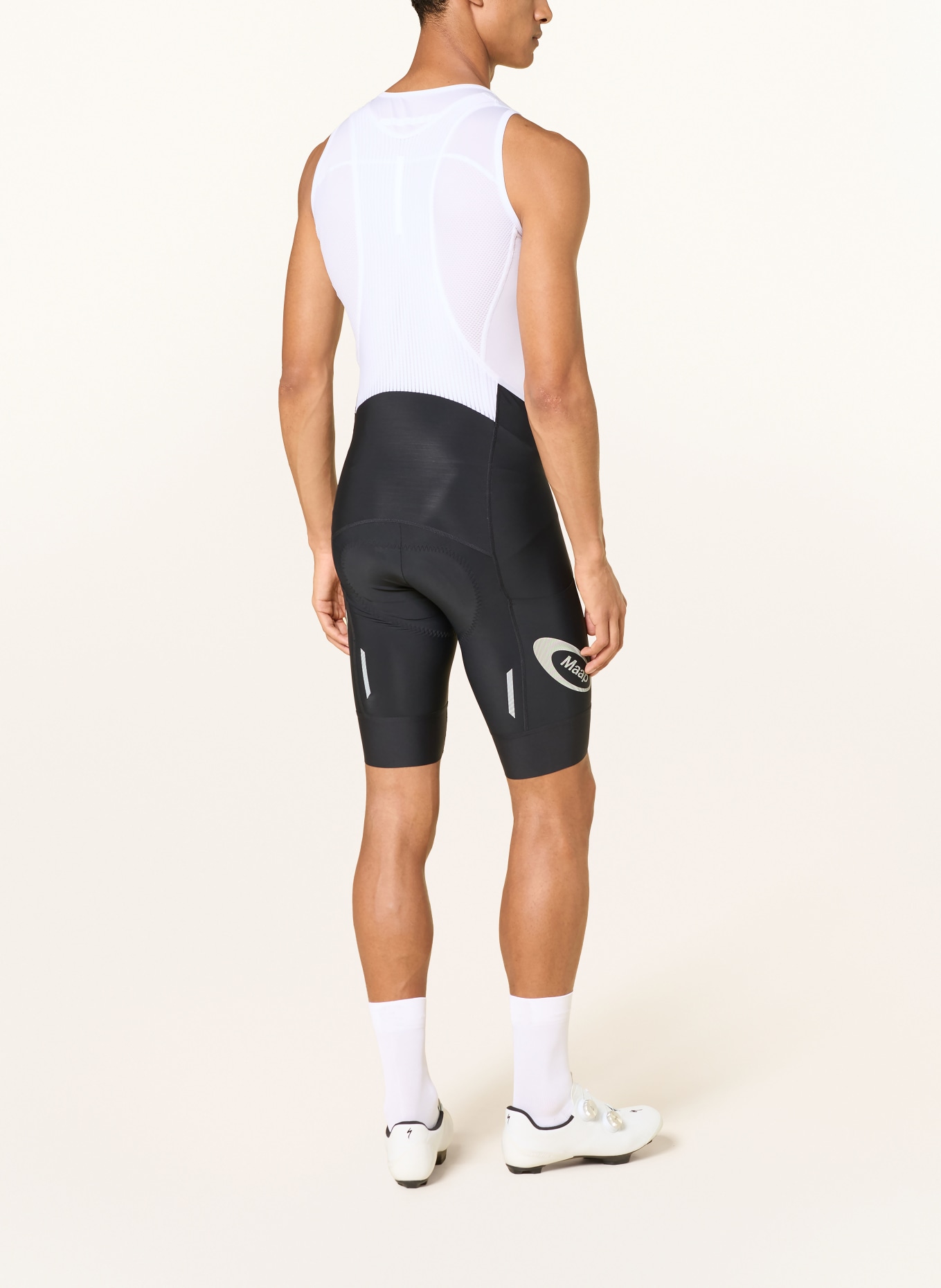 MAAP Cuissard de cyclisme SPECTRUM TEAM avec bretelles et insert rembourré: NOIR / BLANC