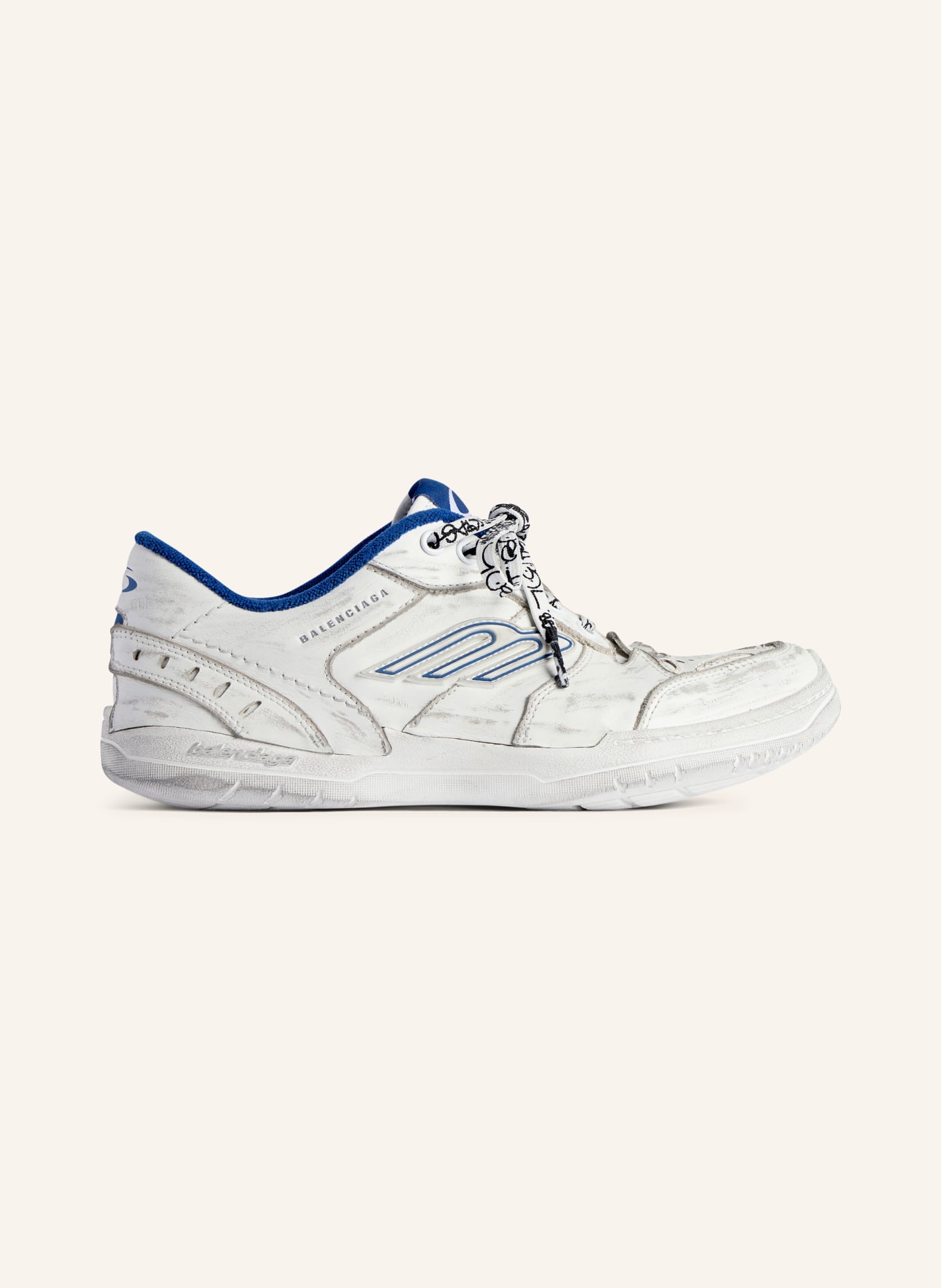 BALENCIAGA Sneaker HAMPTONS: WEISS / DUNKELBLAU