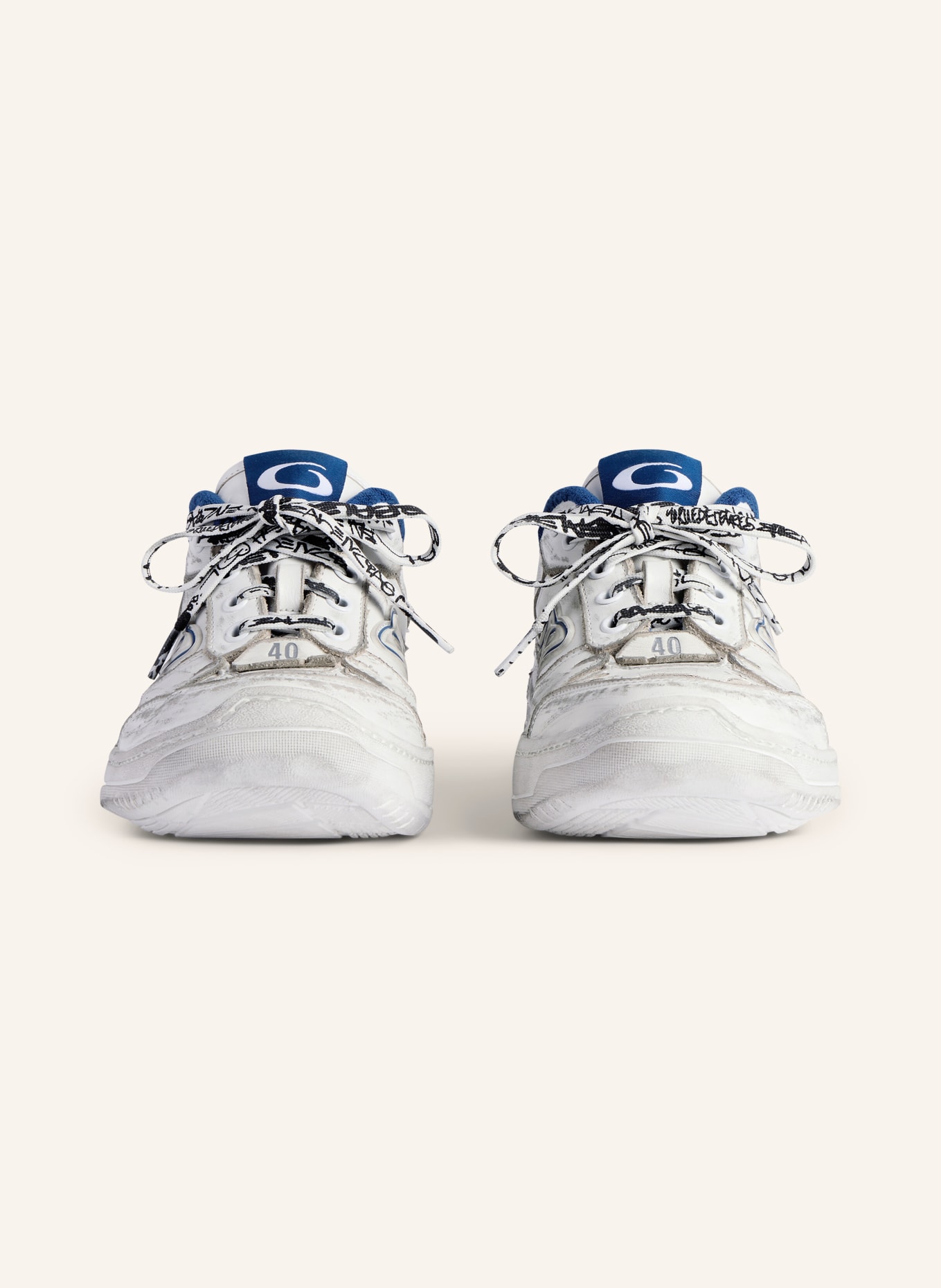 BALENCIAGA Sneaker HAMPTONS: WEISS / DUNKELBLAU