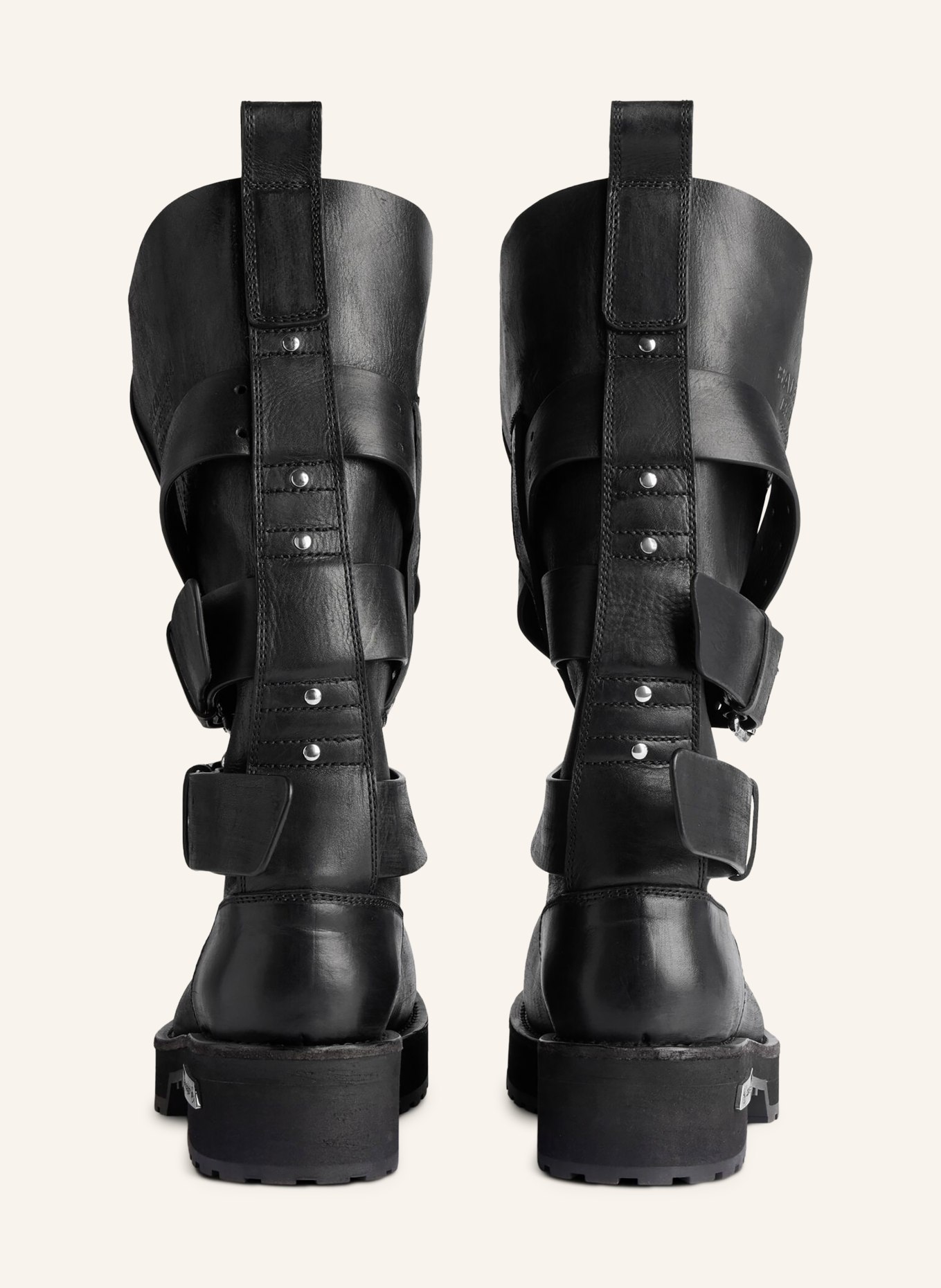 BALENCIAGA Biker Boots VENOM: SCHWARZ / SILBER