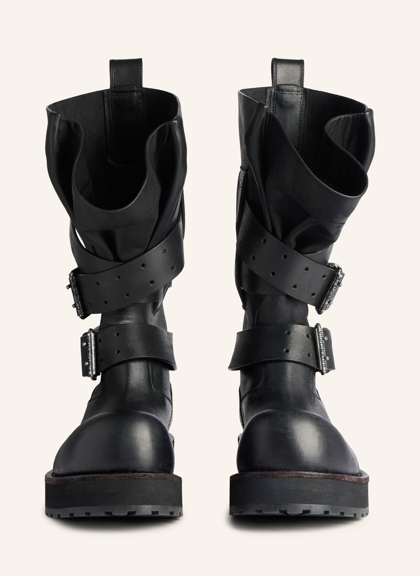 BALENCIAGA Biker Boots VENOM: SCHWARZ / SILBER