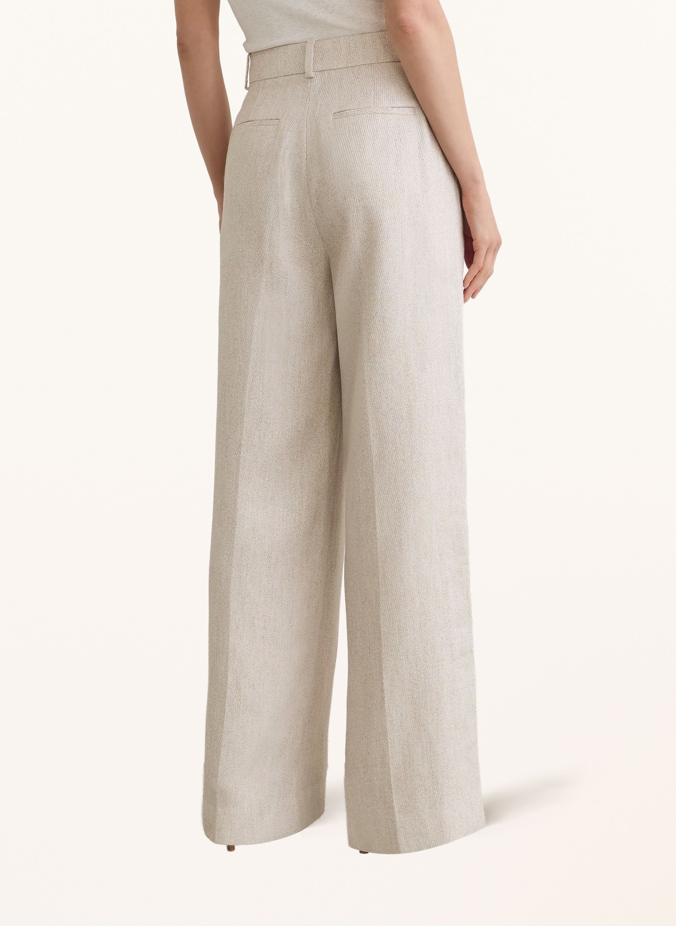REISS Marlenehose NOLAH mit Leinen: HELLBRAUN
