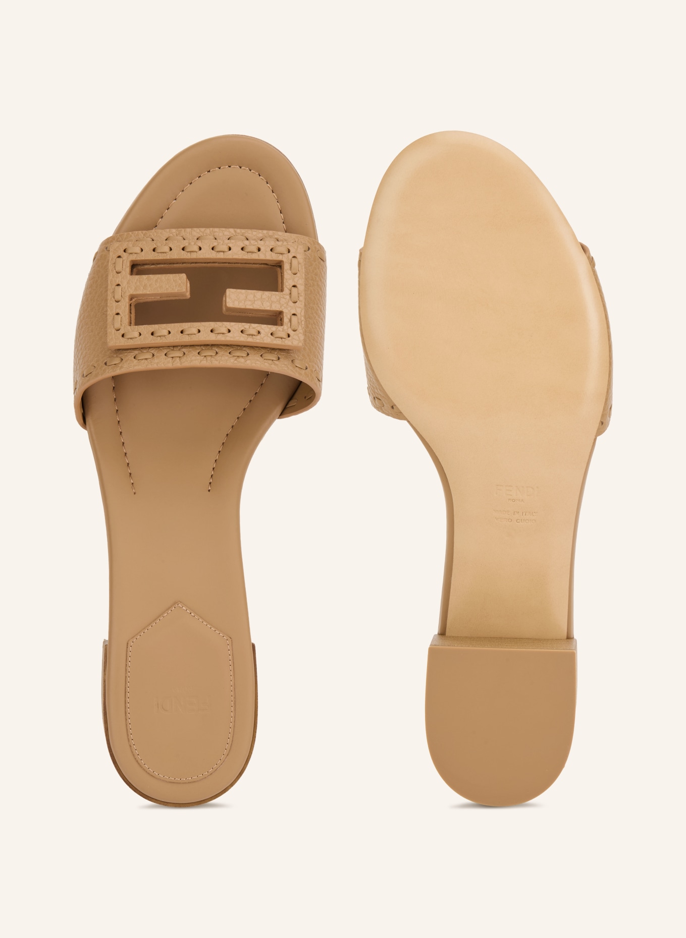FENDI Mules with cutouts: CAMEL