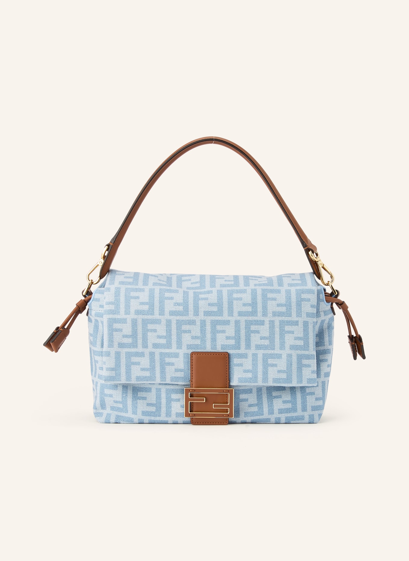 FENDI Geantă de umăr MAMMA BAGUETTE: ALBASTRU DESCHIS / MARO / ALBASTRU-CENUȘIU