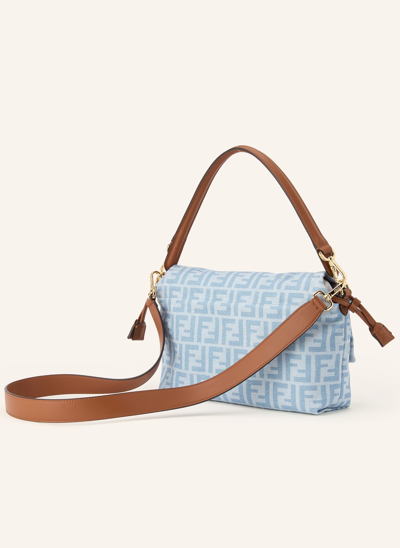 FENDI Geantă de umăr MAMMA BAGUETTE: ALBASTRU DESCHIS / MARO / ALBASTRU-CENUȘIU