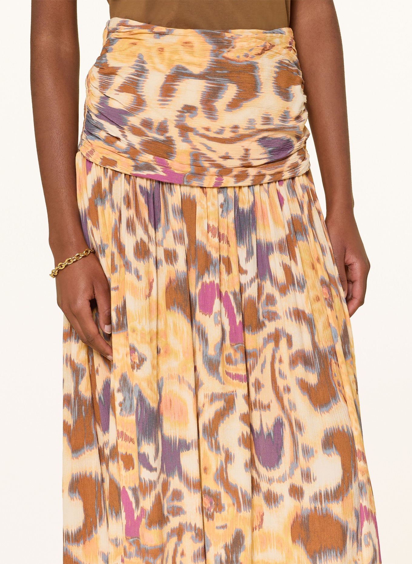 ba&sh MIACOMA Skirt: YELLOW / BROWN / PURPLE