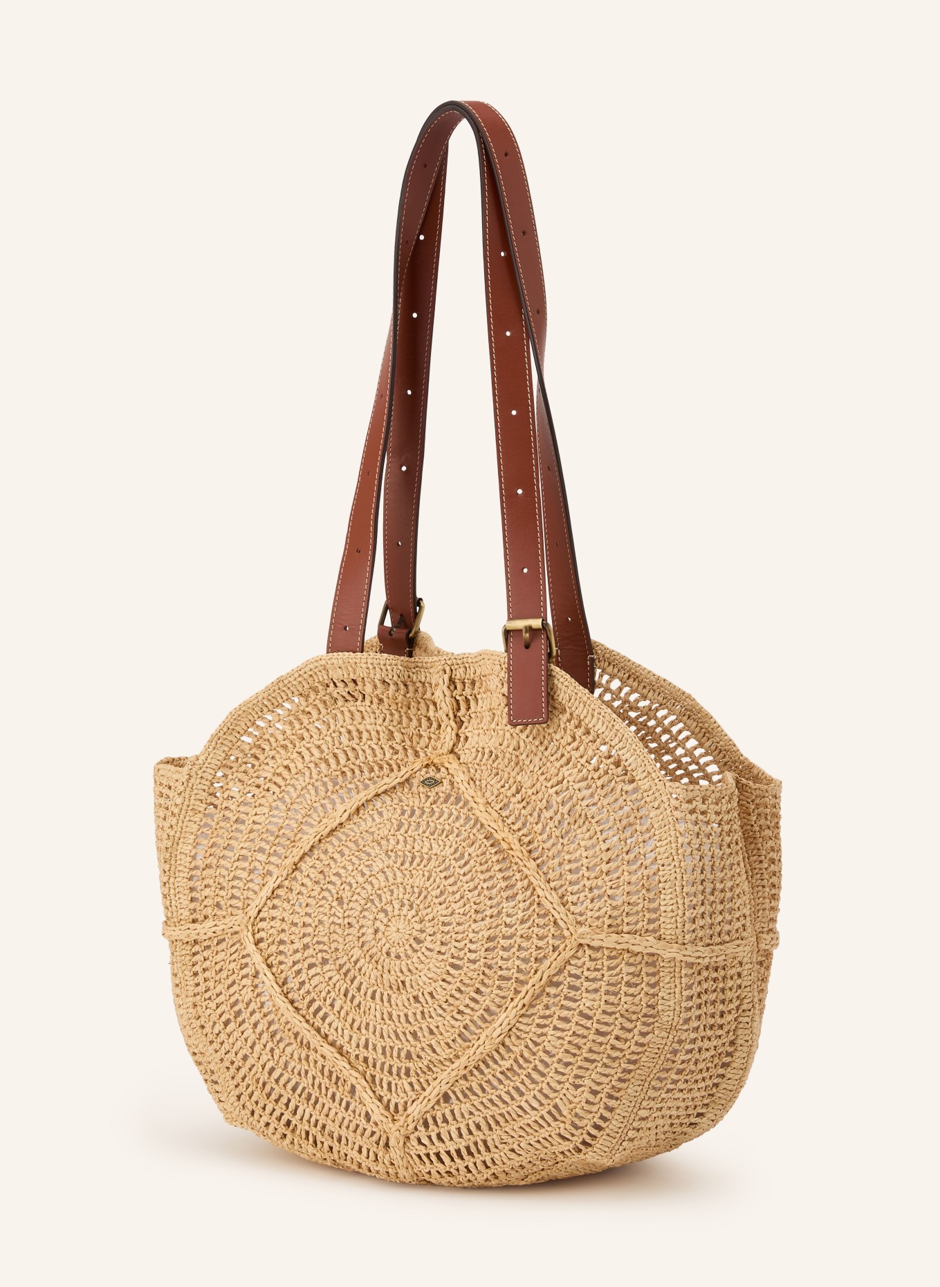 ba&sh Schultertasche PALMA: BEIGE / GOLD / BRAUN