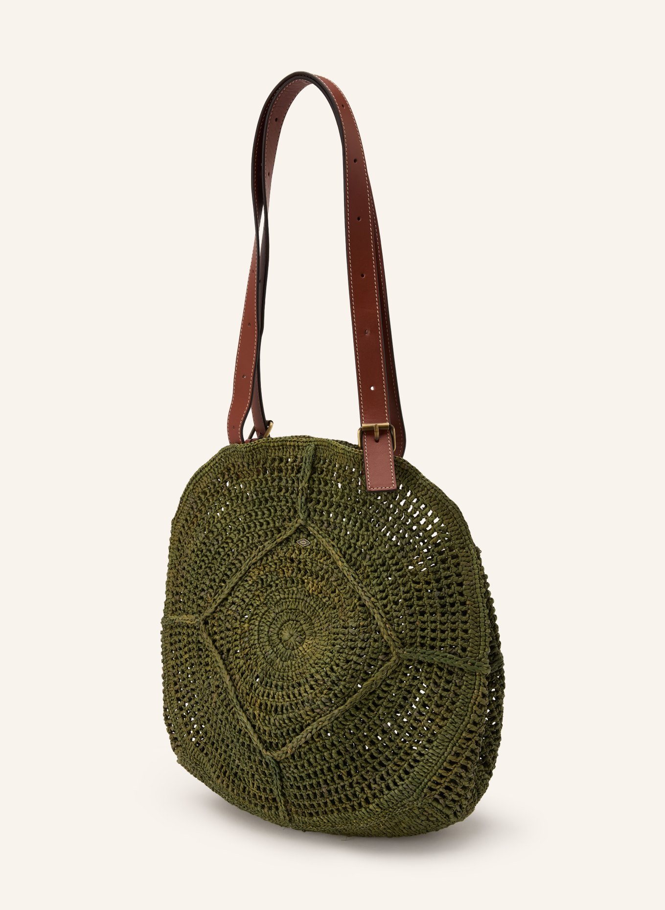 ba&sh Schultertasche PALMA: KHAKI / GOLD / BRAUN