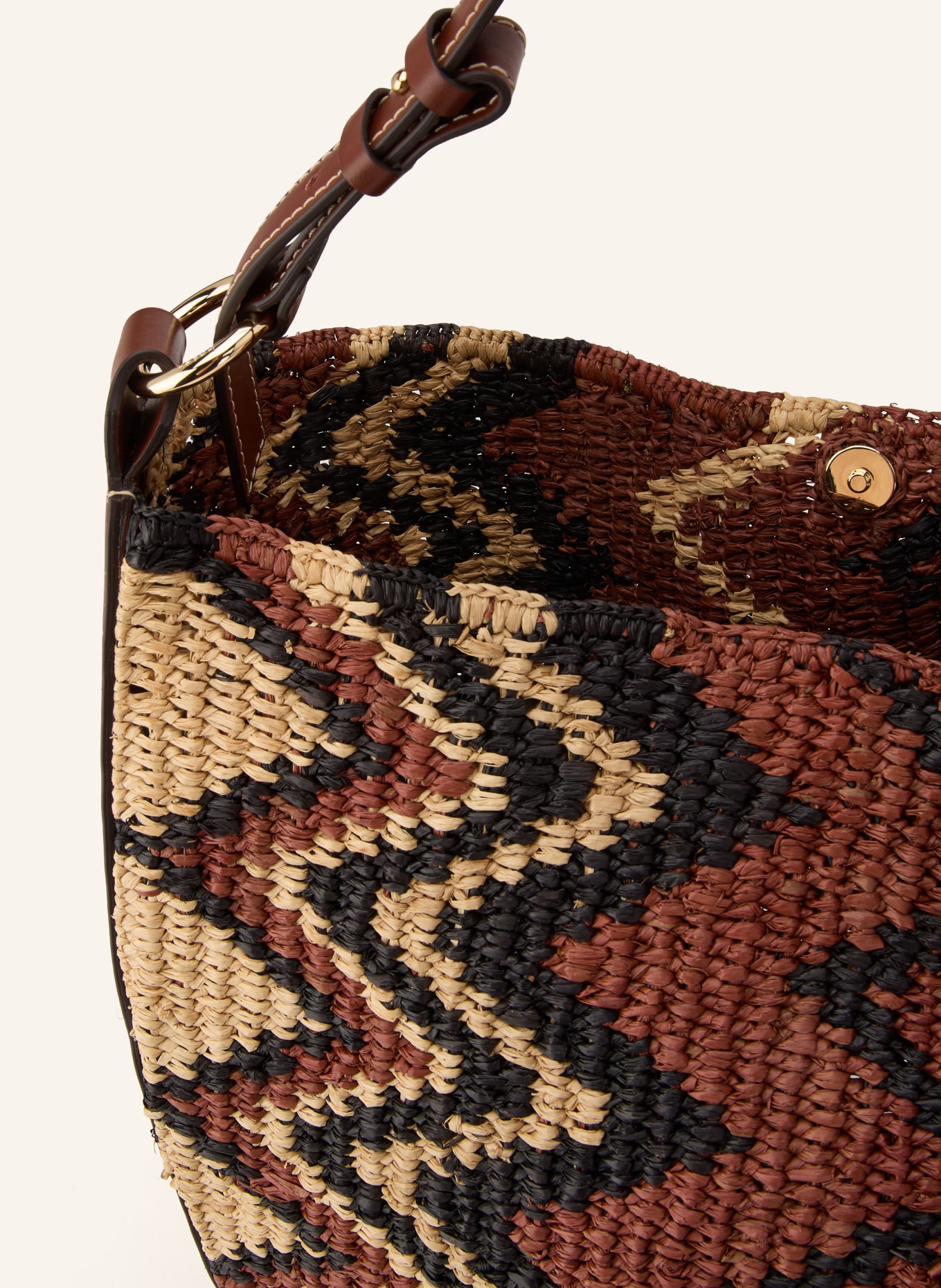 ba&sh Beuteltasche ARYA LARGE: BRAUN / BEIGE / SCHWARZ