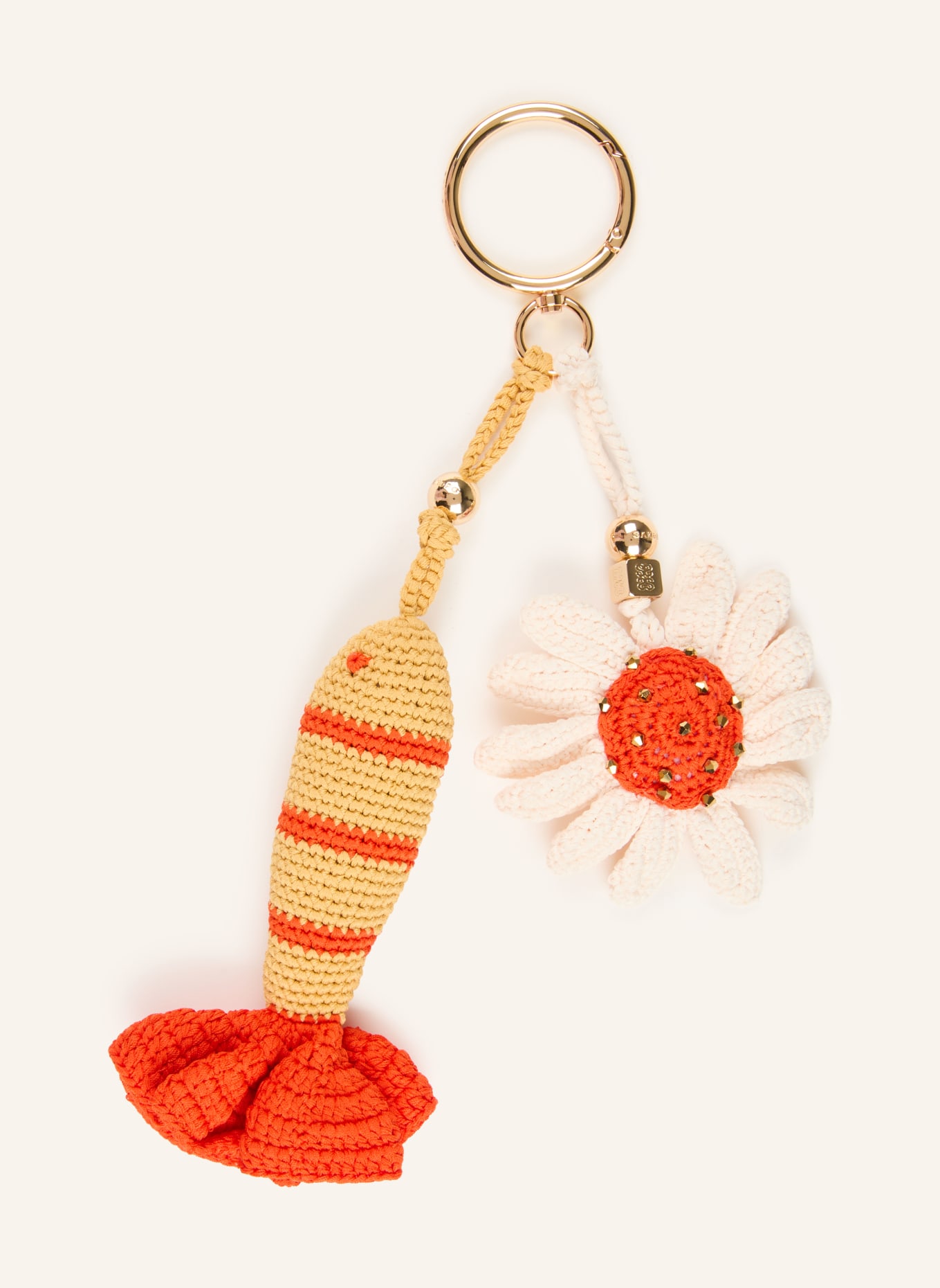 SANDRO Schlüsselanhänger: ORANGE / GOLD / BEIGE
