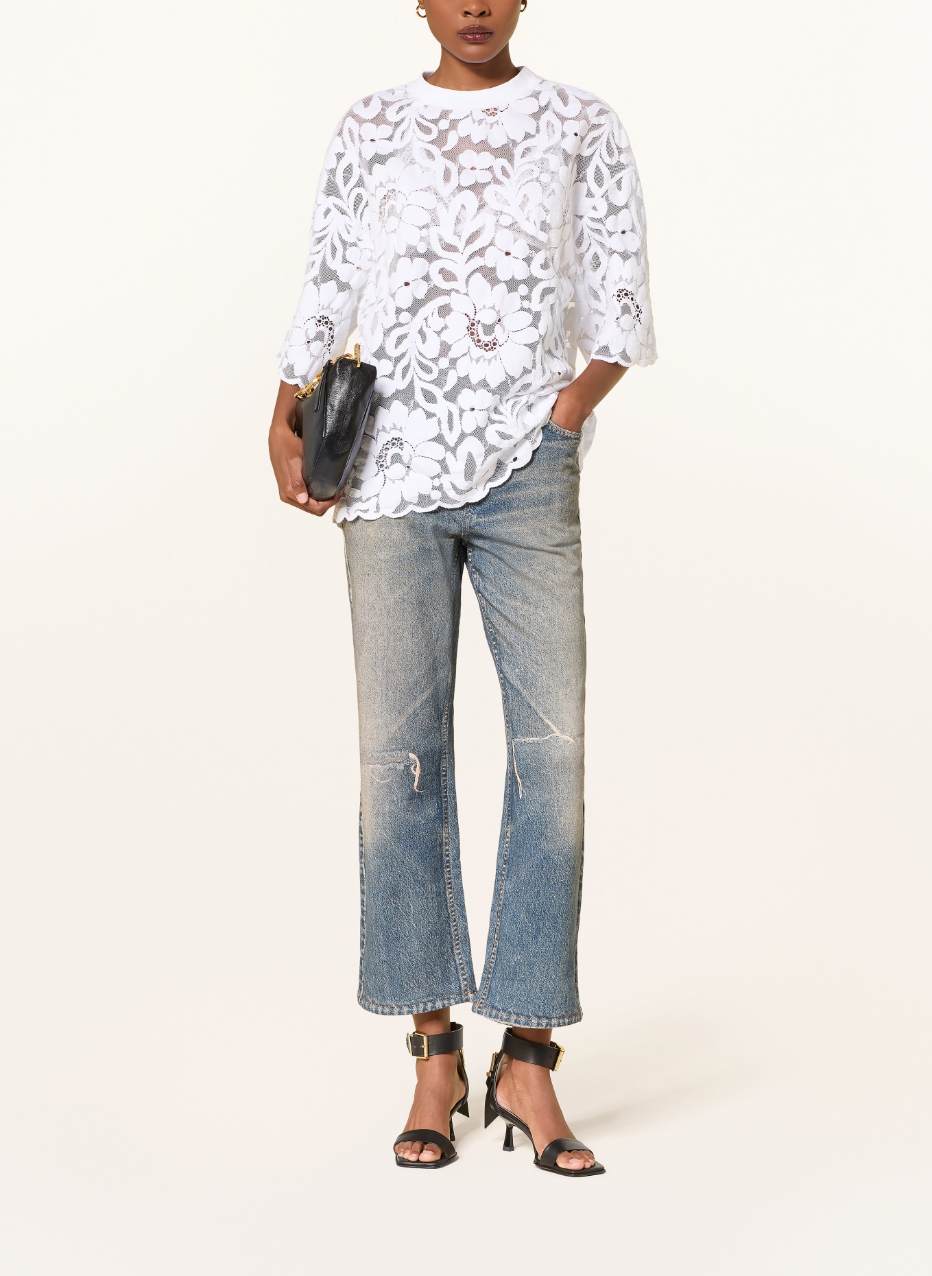 ALLSAINTS Blugi drepți IDA TERRY: 10476 ILLUSION TINT BLUE
