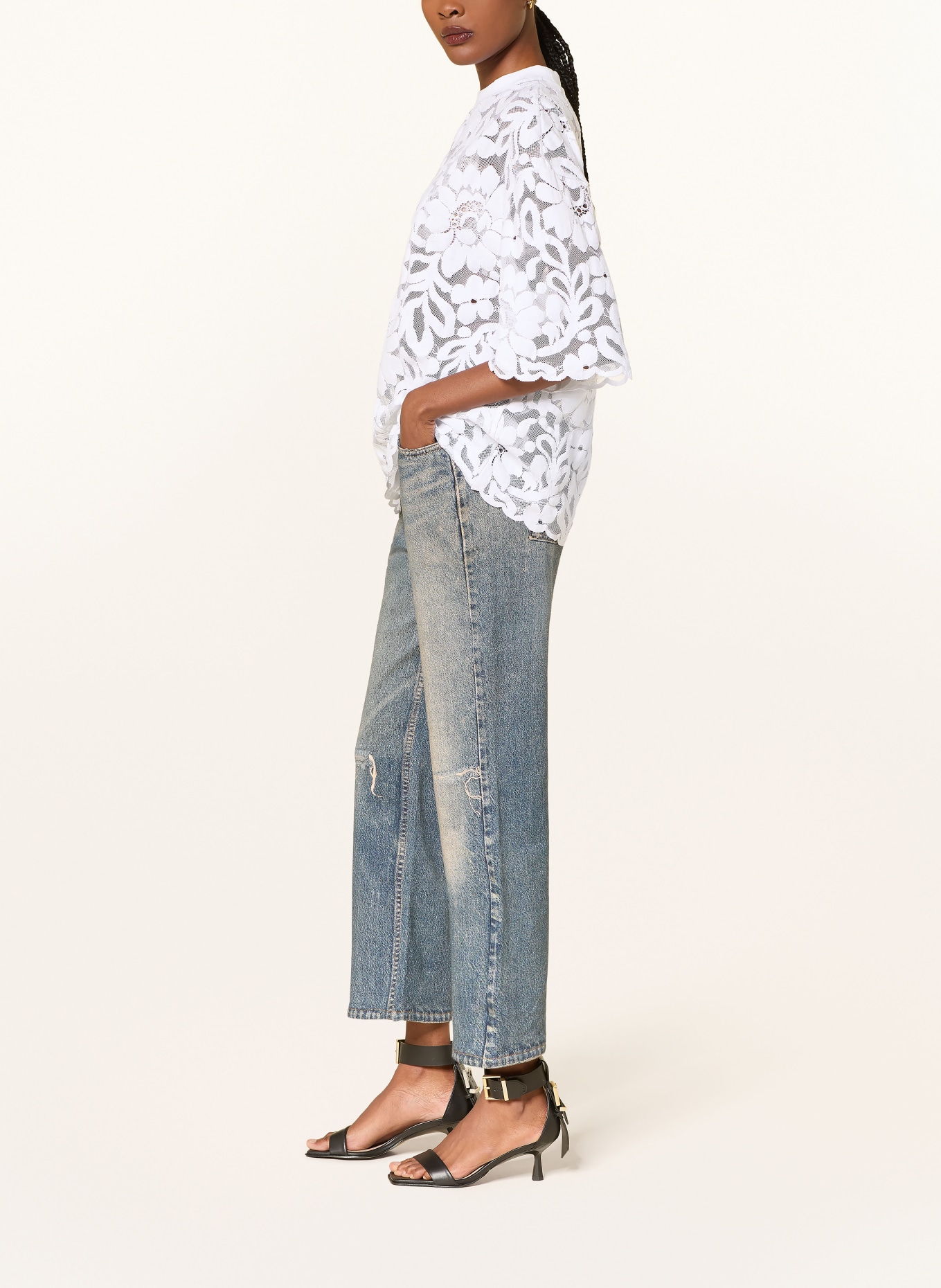 ALLSAINTS Blugi drepți IDA TERRY: 10476 ILLUSION TINT BLUE