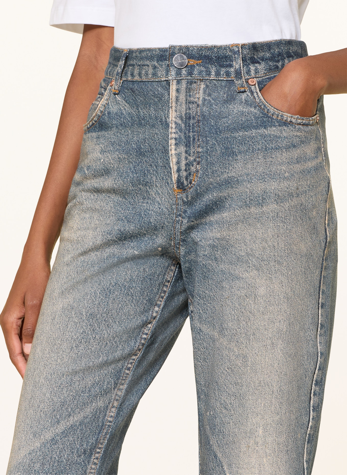ALLSAINTS Blugi drepți IDA TERRY: 10476 ILLUSION TINT BLUE