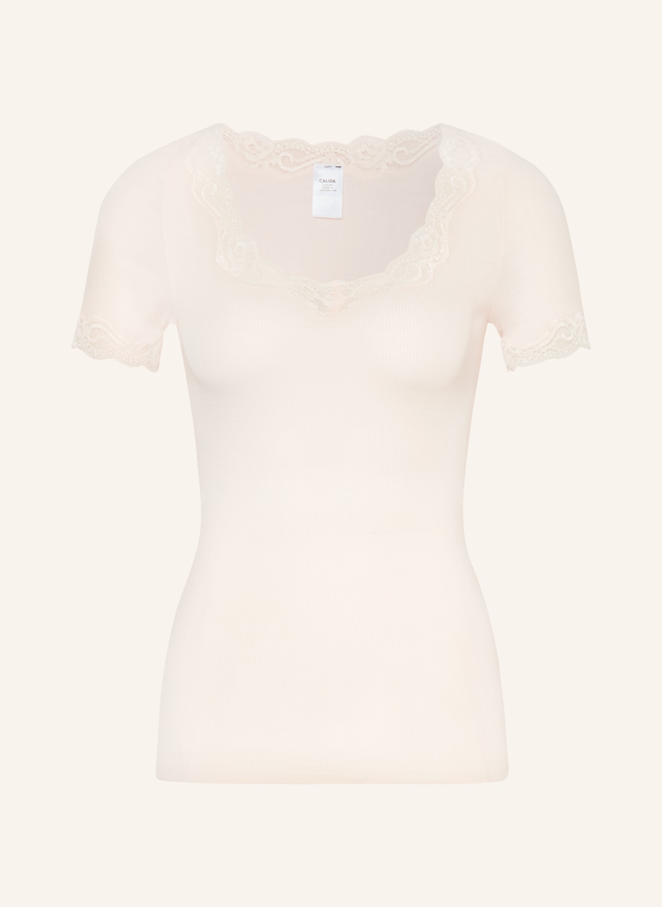 CALIDA RICHESSE LACE nightgown with silk: CREAM