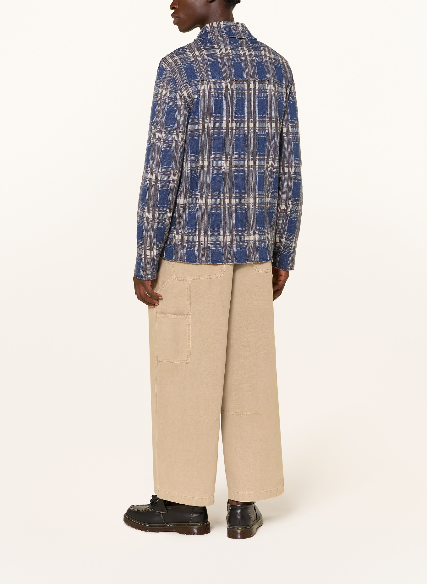 ALLSAINTS Overjacket SOLMAR: BLAU / CREME / TAUPE