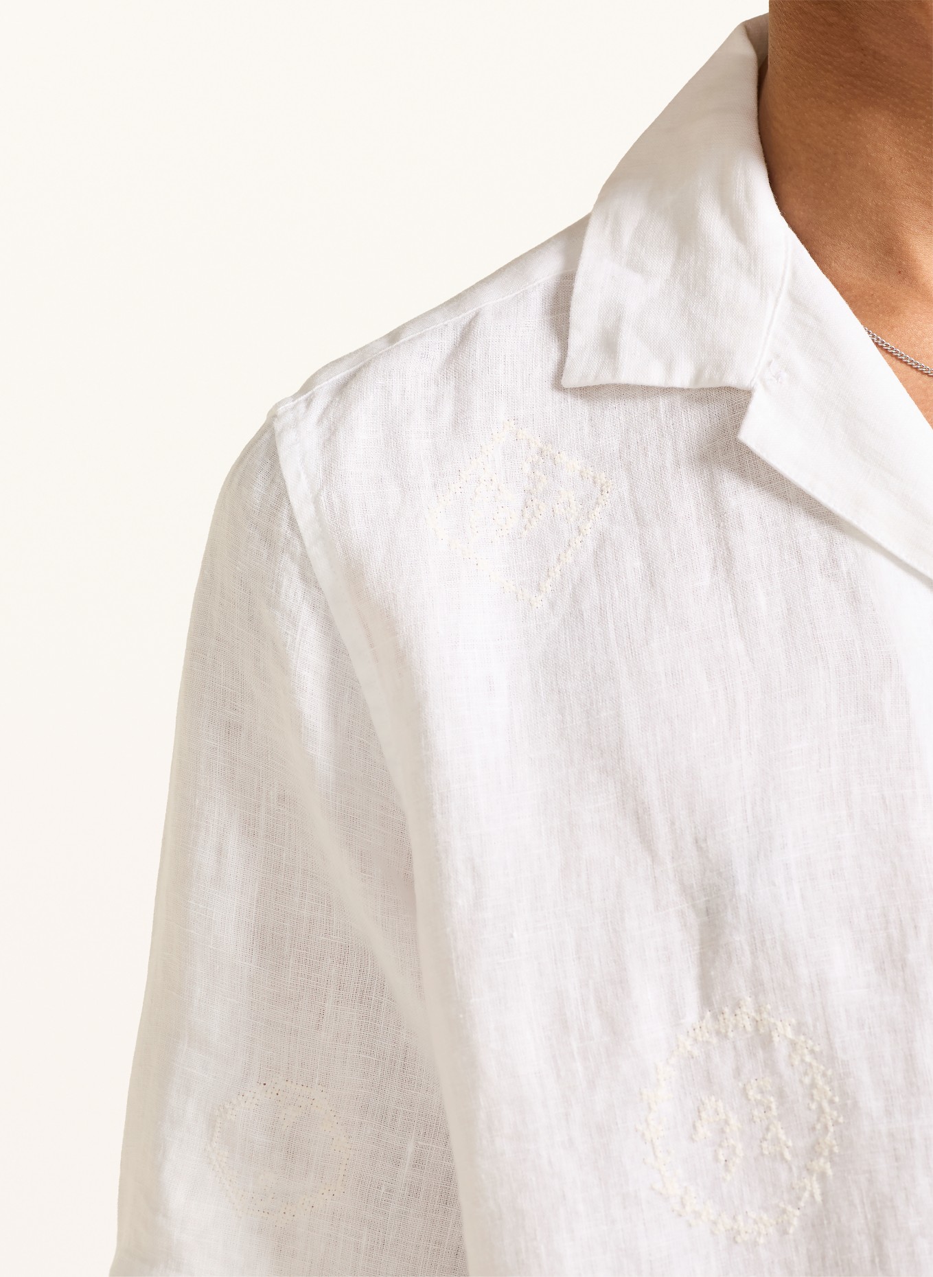 ALLSAINTS Cămașă de vacanță SEPAL Boxy Fit din in: ALB